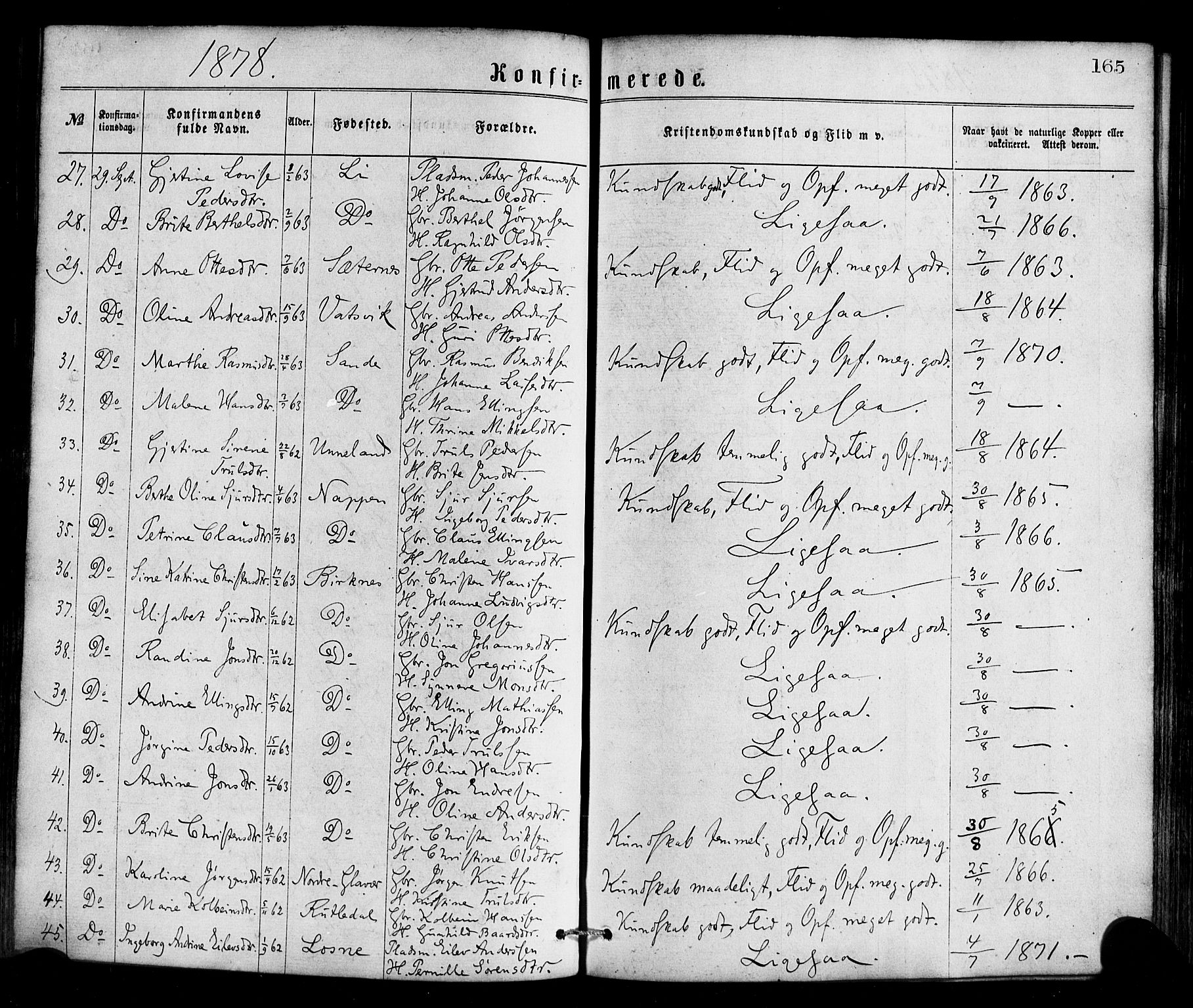 Gulen sokneprestembete, SAB/A-80201/H/Haa/Haaa/L0023: Parish register (official) no. A 23, 1870-1880, p. 165