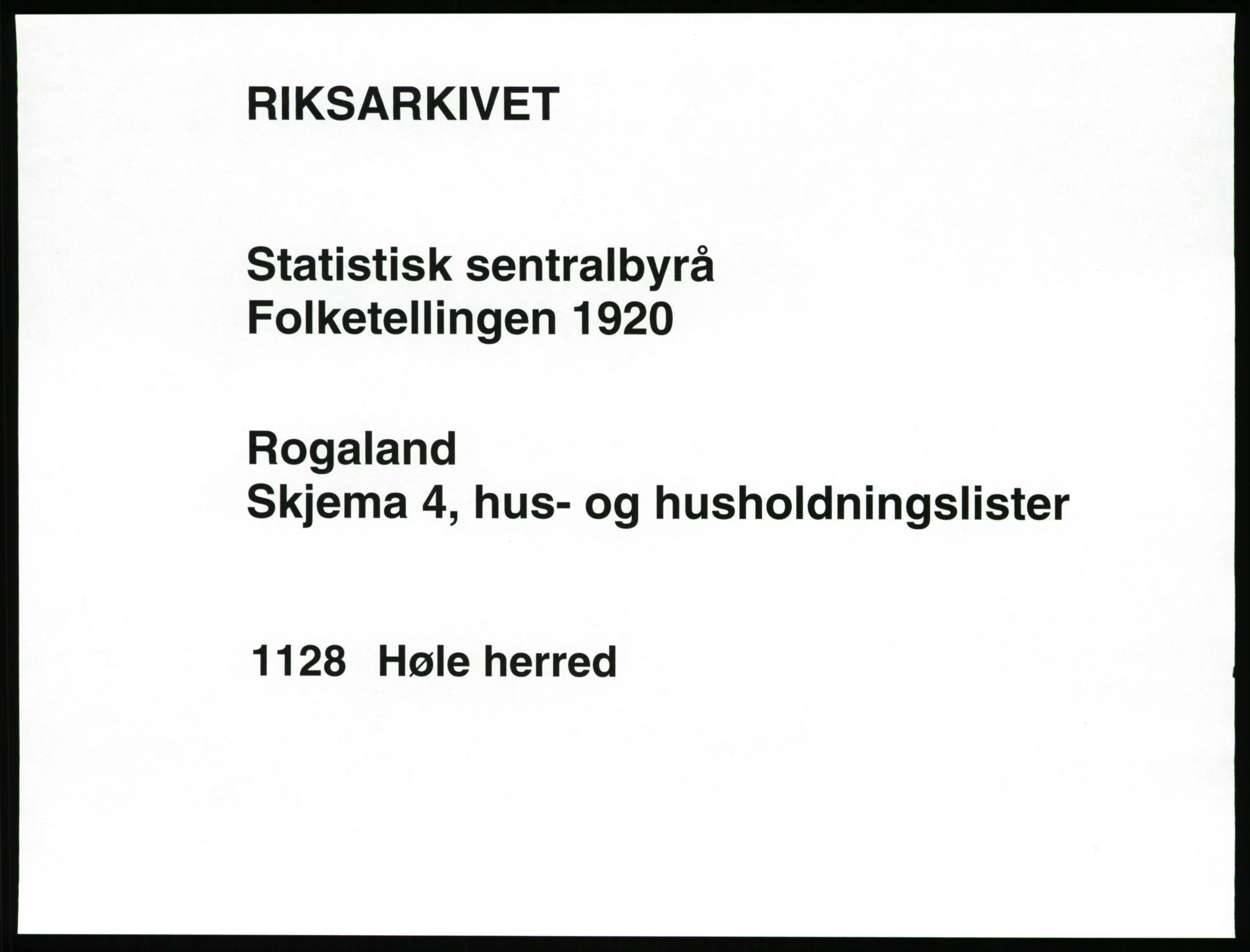 SAST, 1920 census for Høle, 1920, p. 35