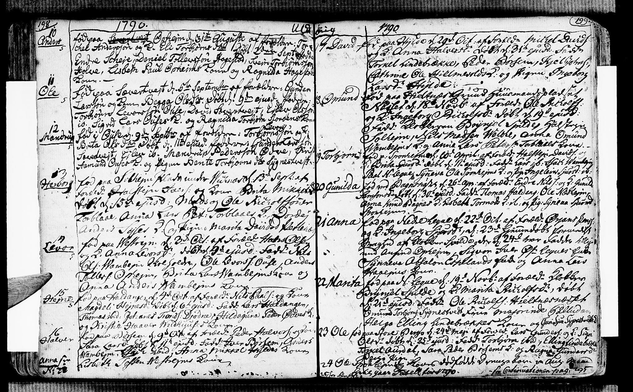 Ulvik sokneprestembete, AV/SAB-A-78801/H/Haa: Parish register (official) no. A 7, 1761-1792, p. 198-199