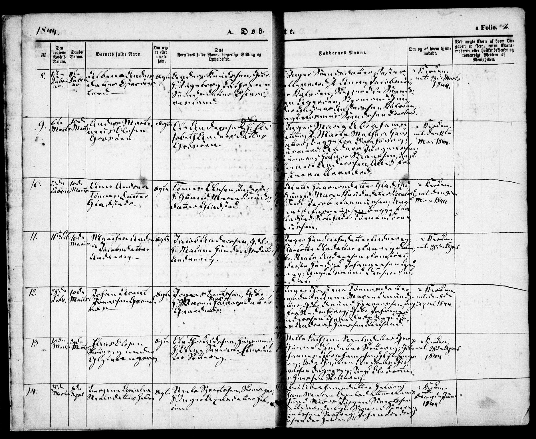 Høvåg sokneprestkontor, SAK/1111-0025/F/Fa/L0003: Parish register (official) no. A 3, 1843-1858, p. 2