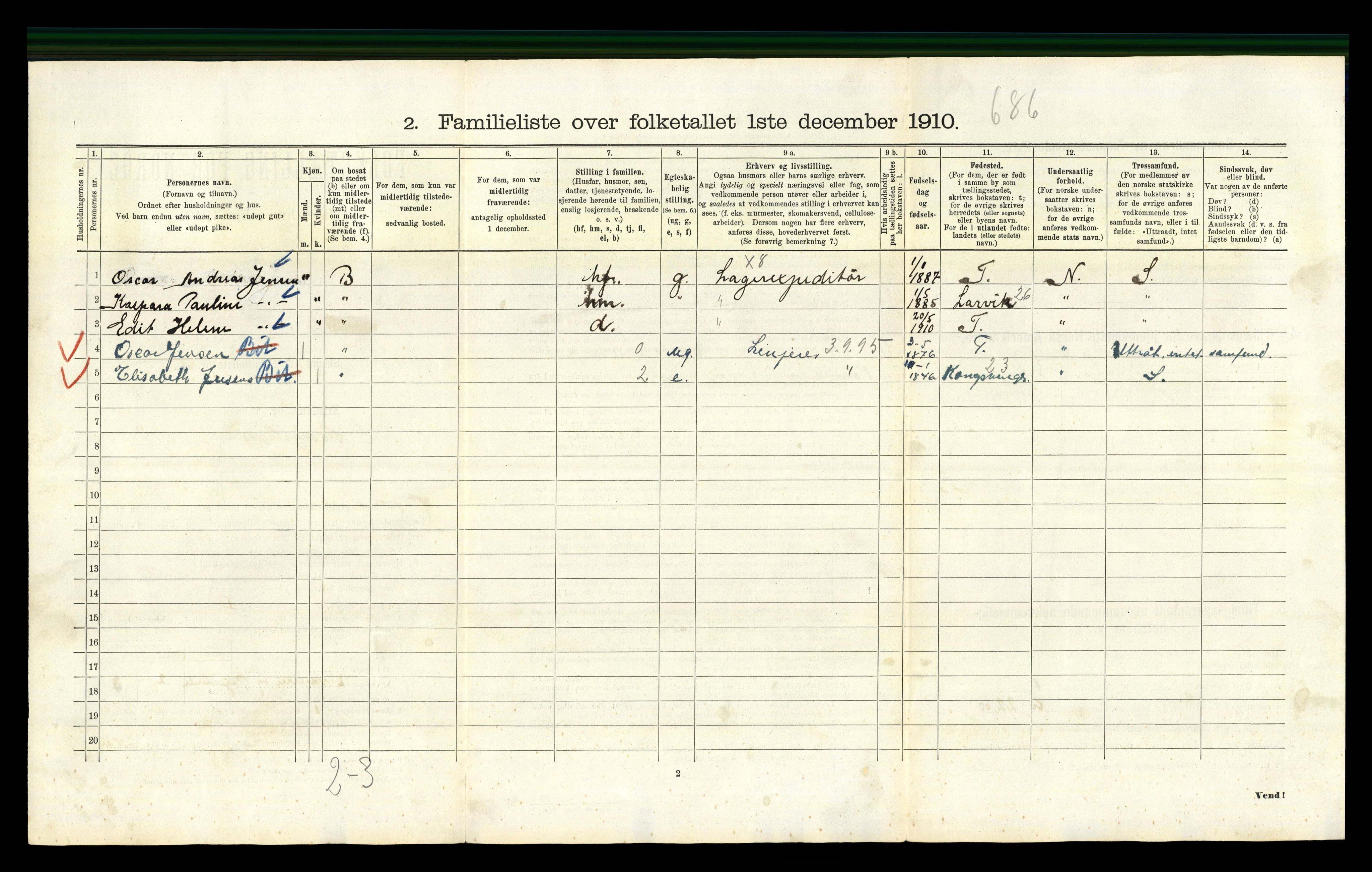 RA, 1910 census for Kristiania, 1910, p. 5416