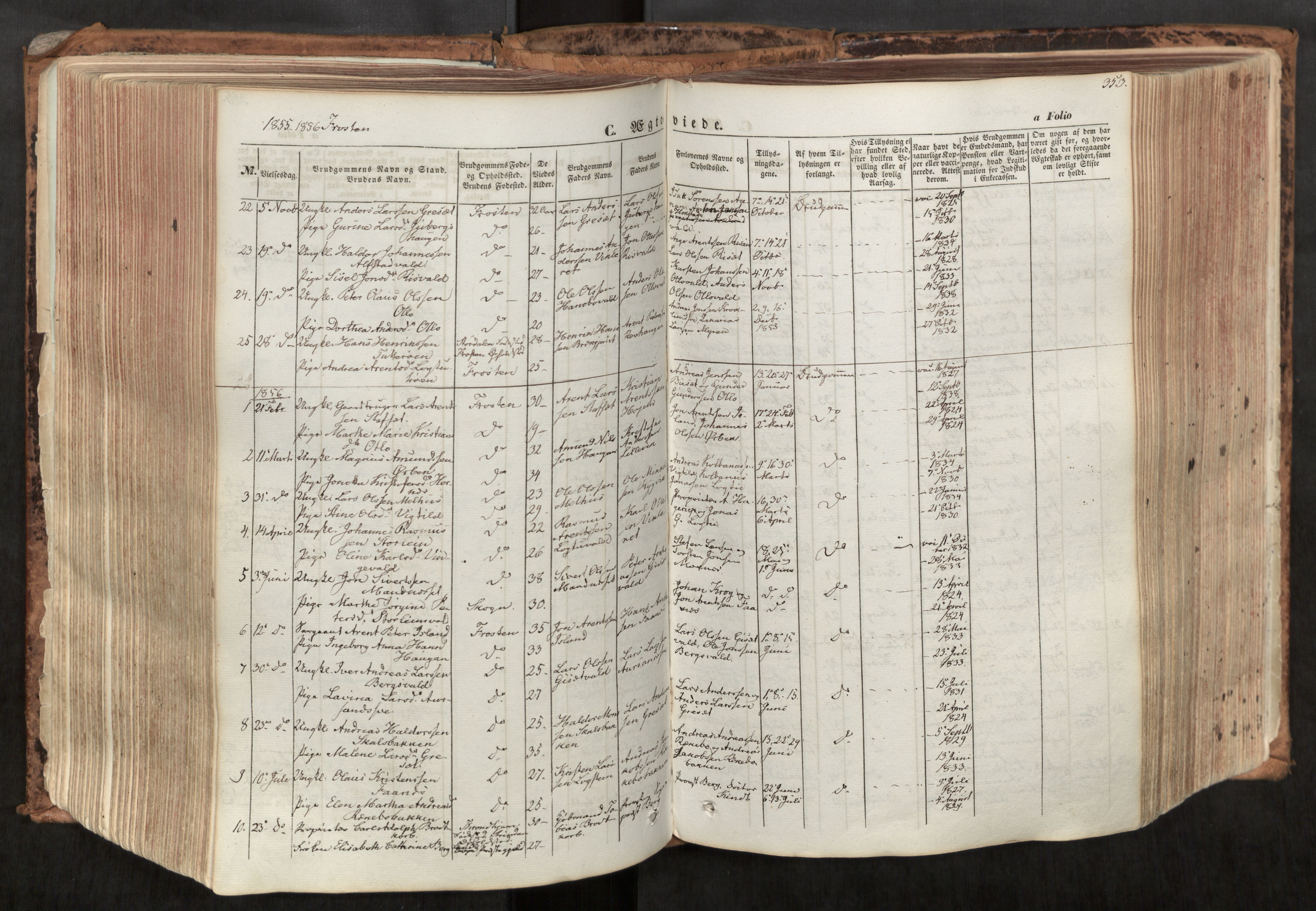 Ministerialprotokoller, klokkerbøker og fødselsregistre - Nord-Trøndelag, SAT/A-1458/713/L0116: Parish register (official) no. 713A07, 1850-1877, p. 353