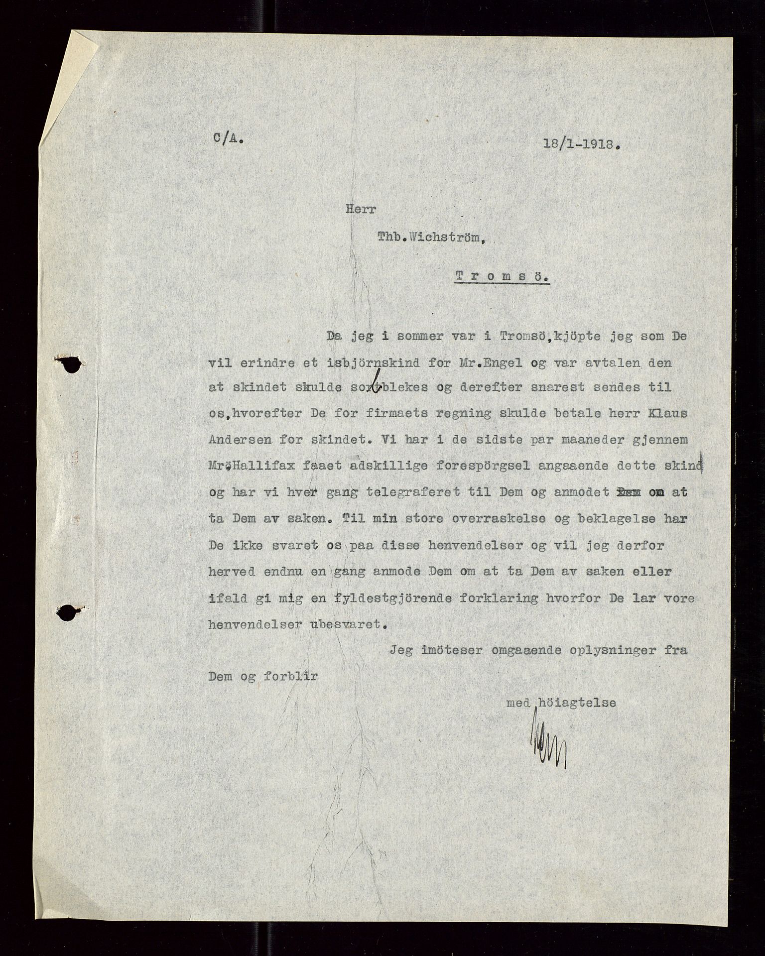 Pa 1521 - A/S Norske Shell, AV/SAST-A-101915/E/Ea/Eaa/L0006: Sjefskorrespondanse, 1918, p. 392