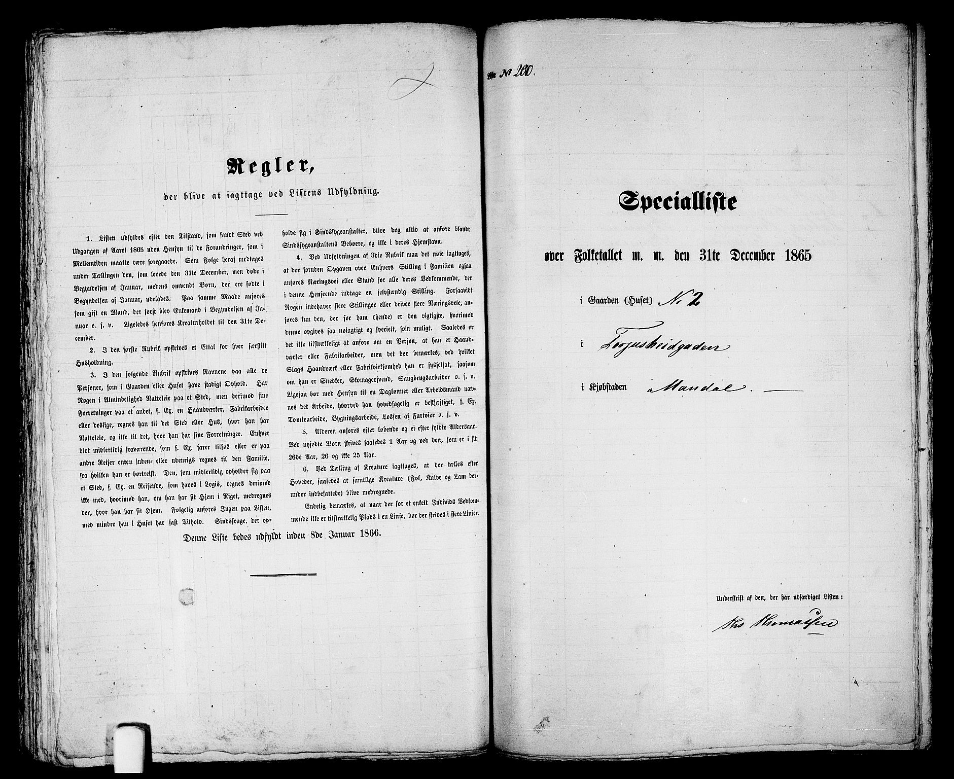 RA, 1865 census for Mandal/Mandal, 1865, p. 402