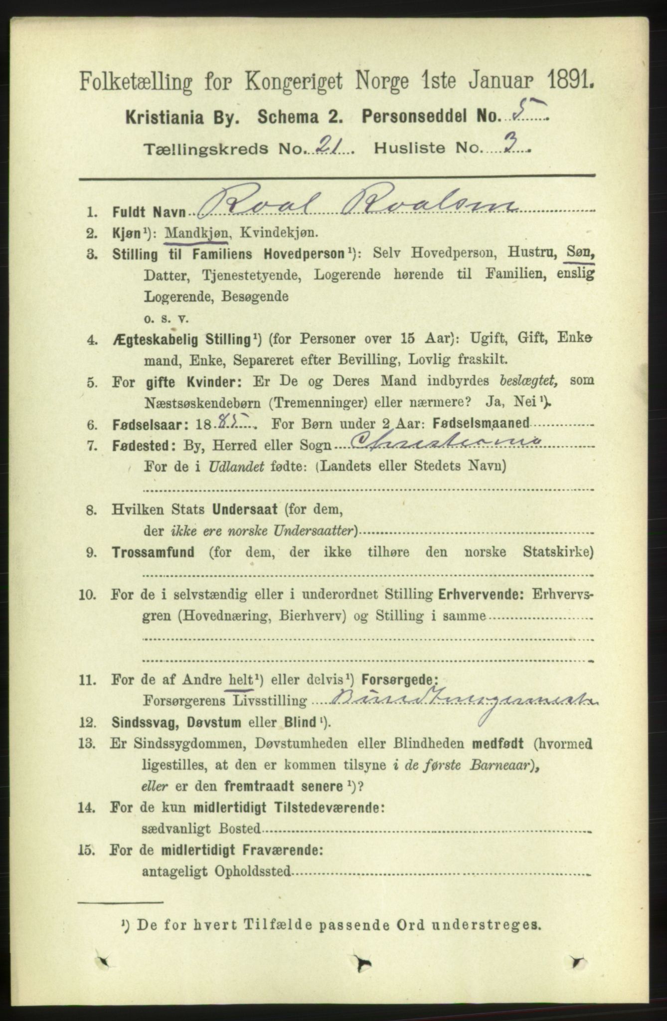 RA, 1891 census for 0301 Kristiania, 1891, p. 10447