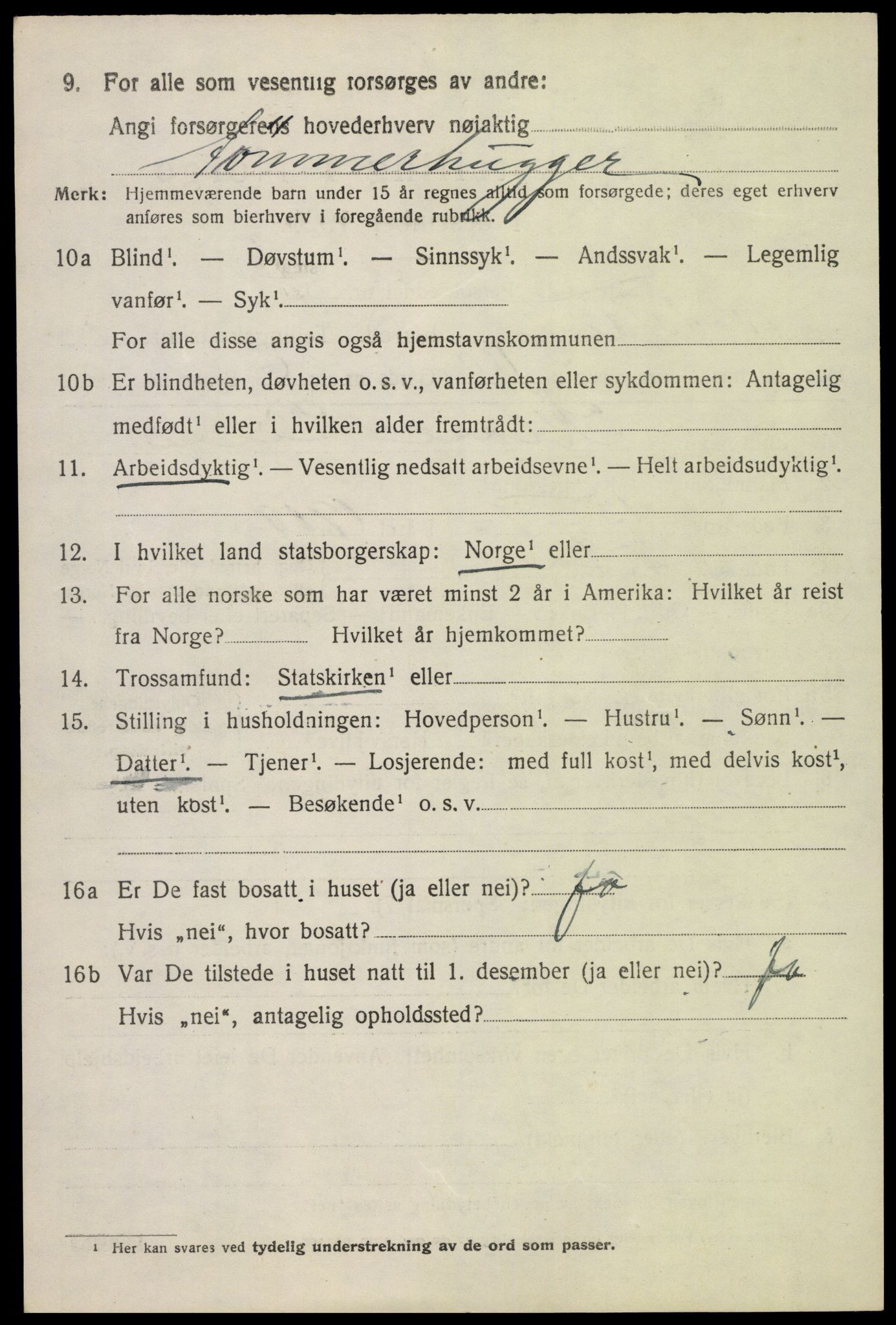 SAH, 1920 census for Vestre Toten, 1920, p. 12991