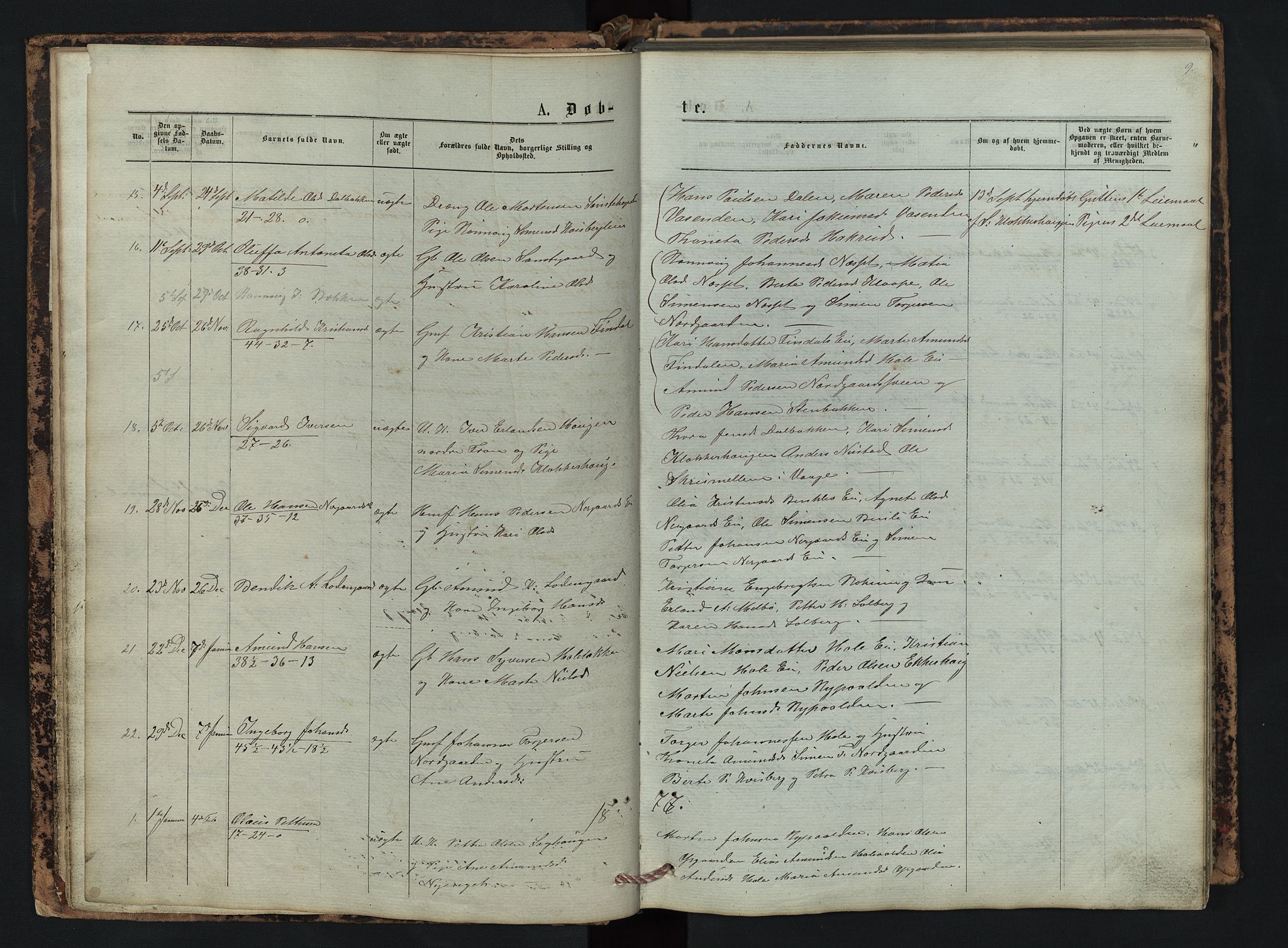 Vestre Gausdal prestekontor, SAH/PREST-094/H/Ha/Hab/L0002: Parish register (copy) no. 2, 1874-1897, p. 9