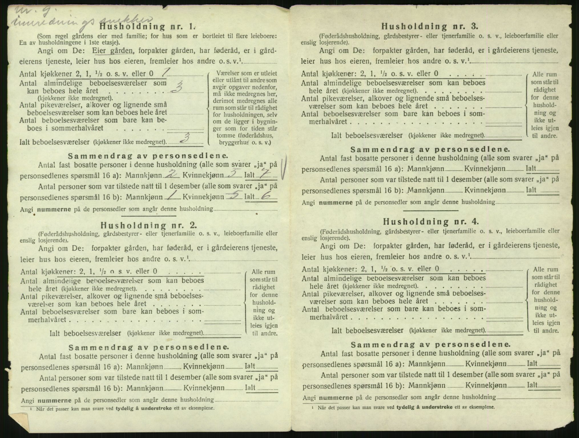 SAT, 1920 census for Vågan, 1920, p. 1448