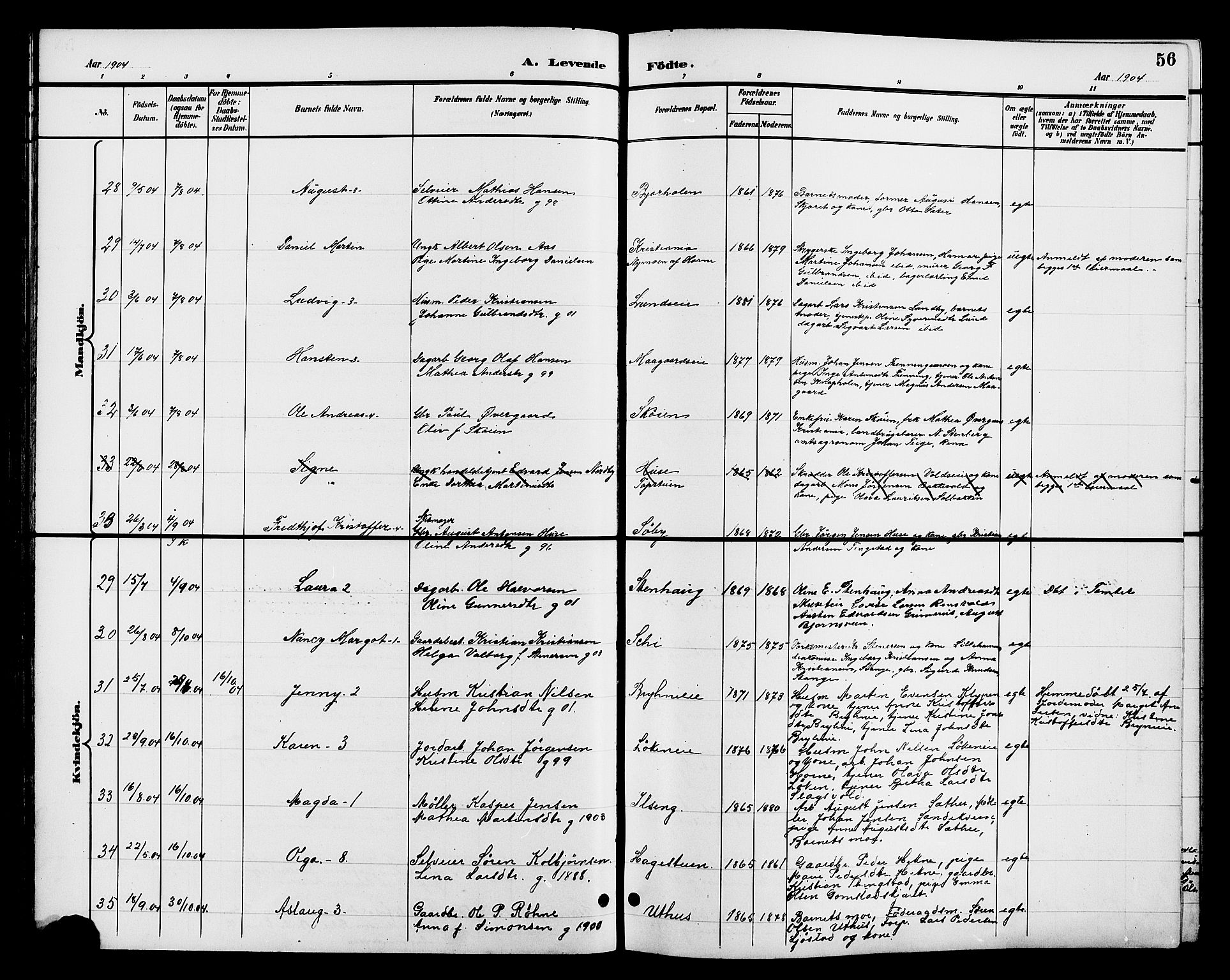 Romedal prestekontor, AV/SAH-PREST-004/L/L0012: Parish register (copy) no. 12, 1896-1914, p. 56