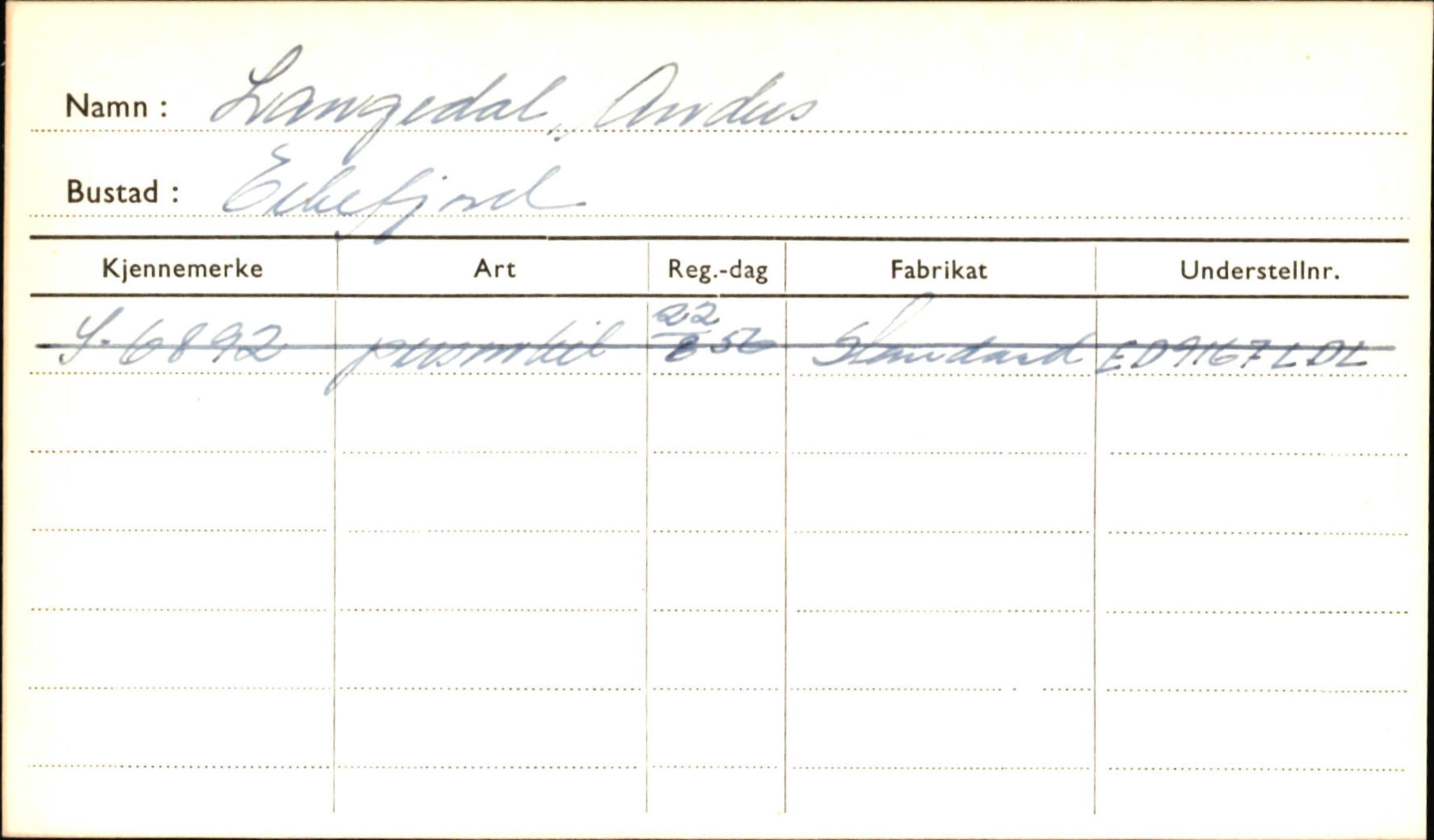 Statens vegvesen, Sogn og Fjordane vegkontor, AV/SAB-A-5301/4/F/L0001B: Eigarregister Fjordane til 1.6.1961, 1930-1961, p. 407