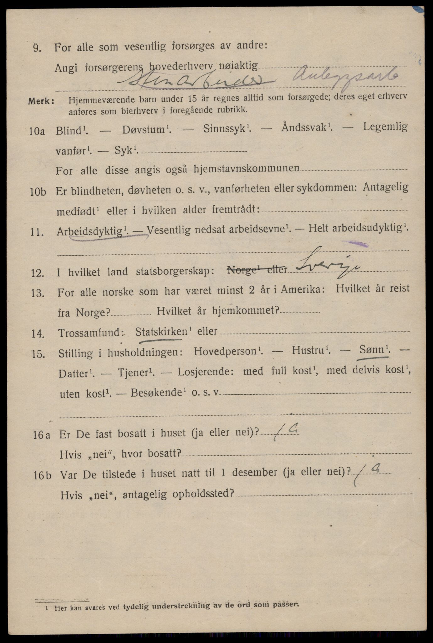 SAST, 1920 census for Stavanger, 1920, p. 118579