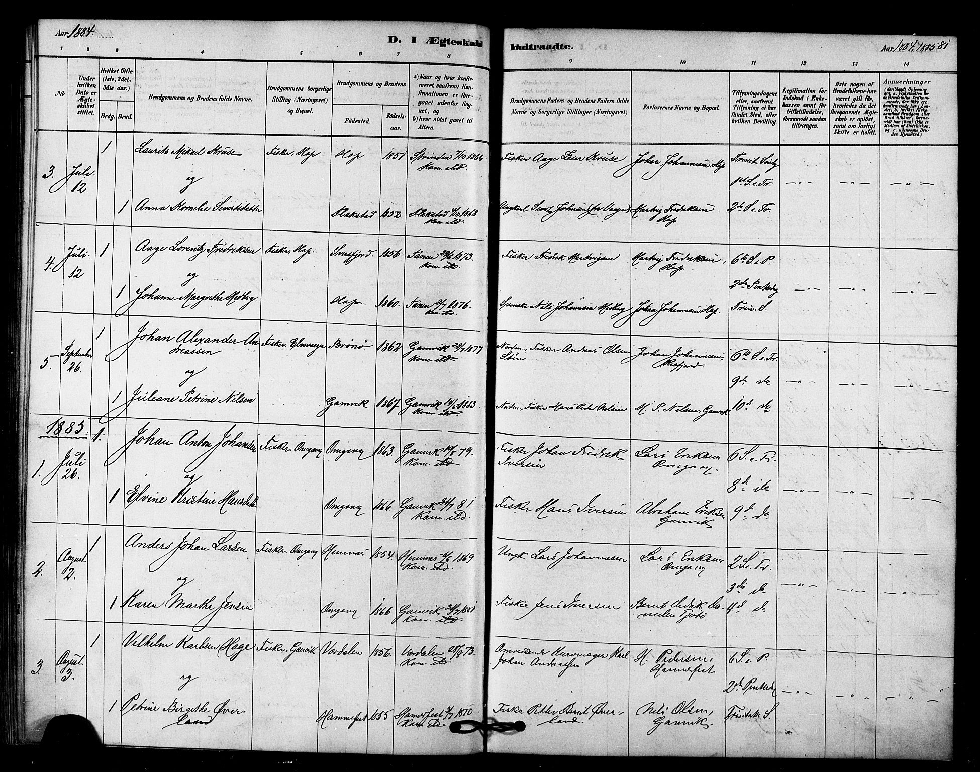 Tana sokneprestkontor, SATØ/S-1334/H/Ha/L0003kirke: Parish register (official) no. 3, 1878-1892, p. 81