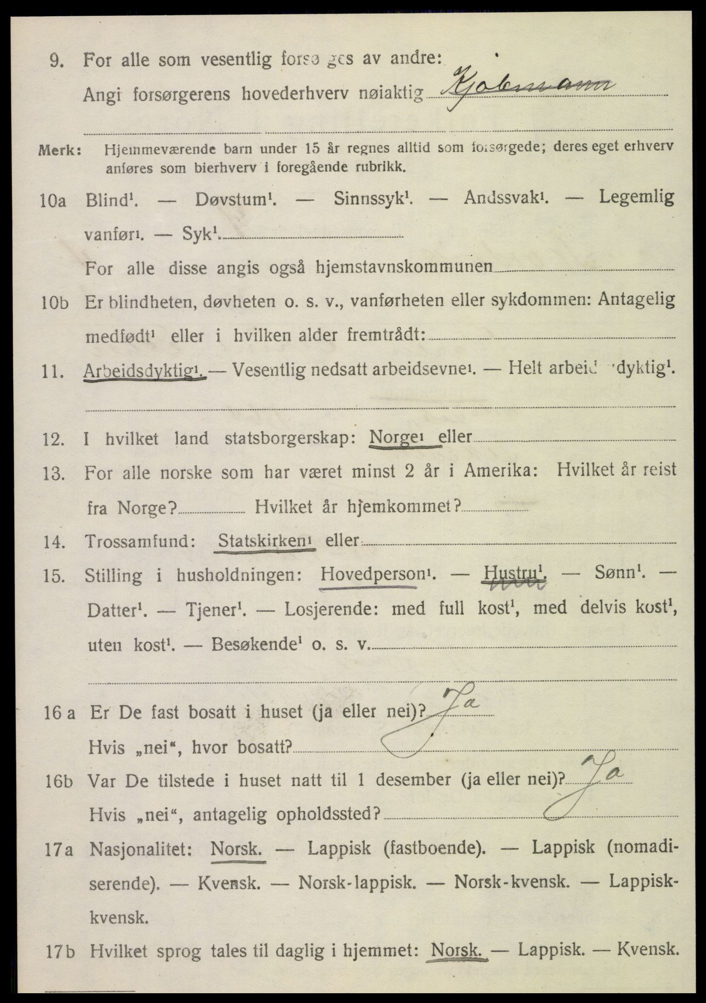 SAT, 1920 census for Nordvik, 1920, p. 1779