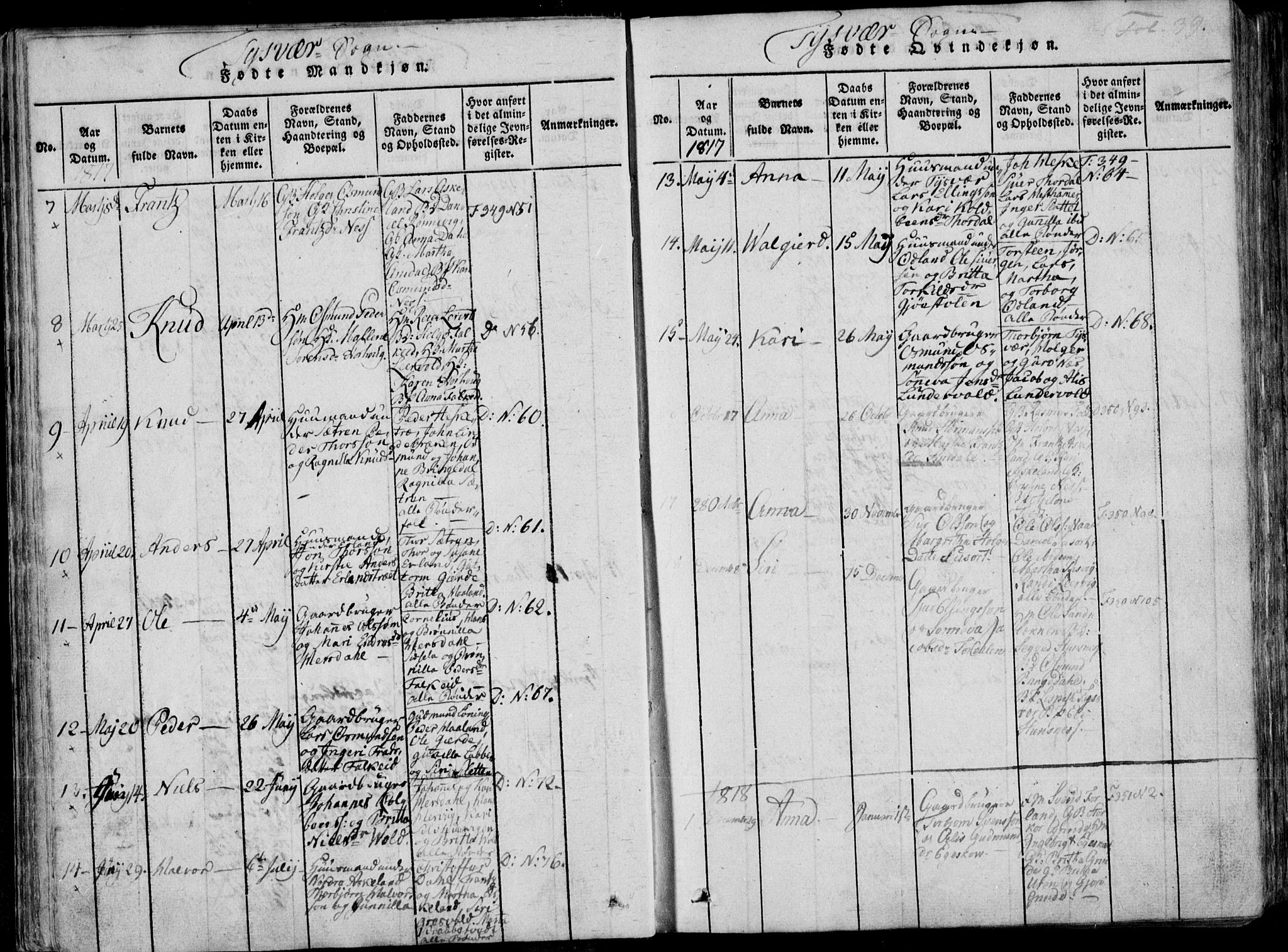 Skjold sokneprestkontor, AV/SAST-A-101847/H/Ha/Haa/L0004: Parish register (official) no. A 4 /1, 1815-1830, p. 39