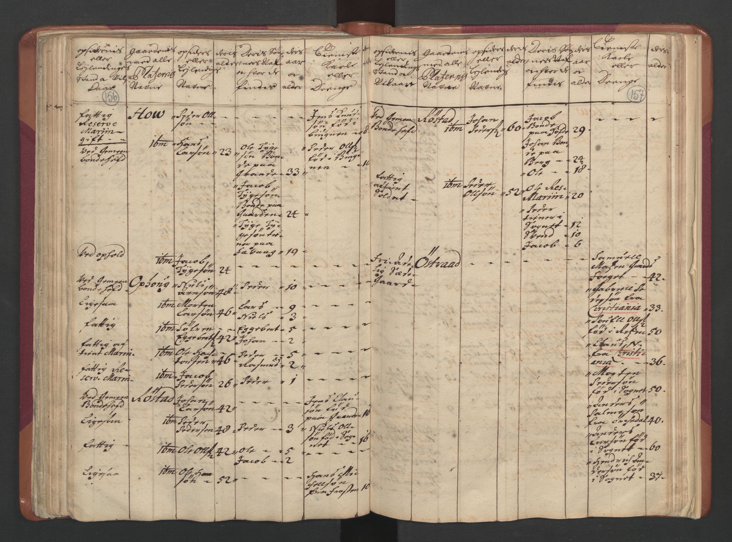 RA, Census (manntall) 1701, no. 12: Fosen fogderi, 1701, p. 156-157