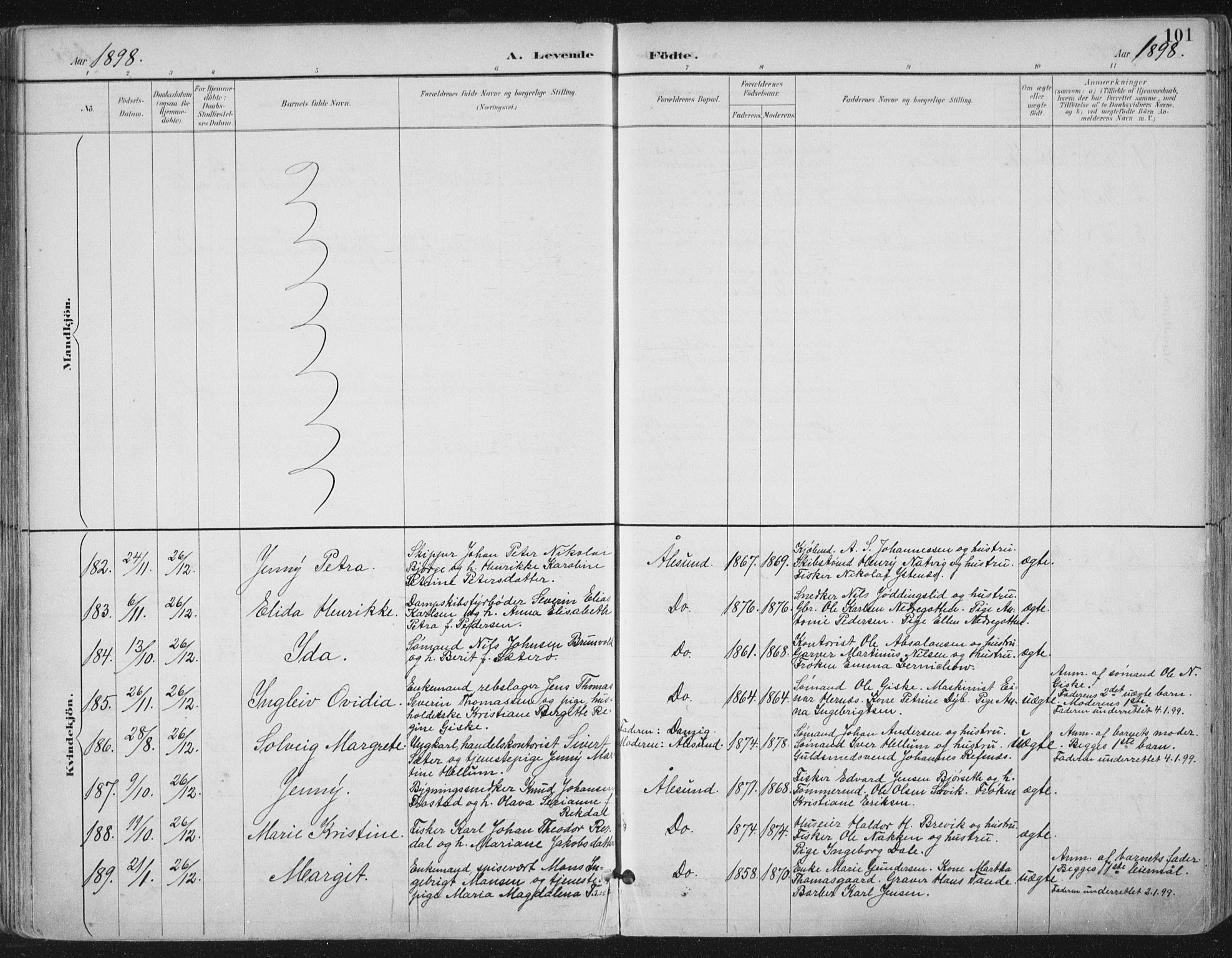 Ministerialprotokoller, klokkerbøker og fødselsregistre - Møre og Romsdal, AV/SAT-A-1454/529/L0456: Parish register (official) no. 529A06, 1894-1906, p. 101