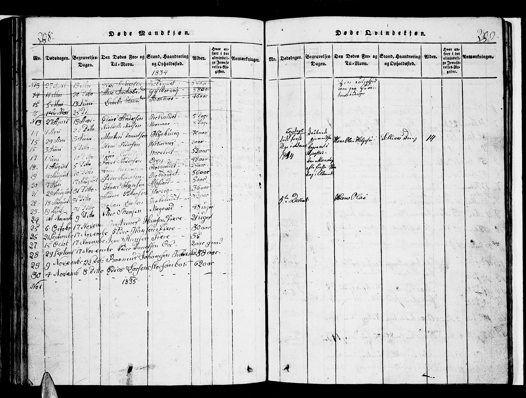 Ministerialprotokoller, klokkerbøker og fødselsregistre - Nordland, SAT/A-1459/853/L0773: Parish register (copy) no. 853C01, 1821-1859, p. 388-389