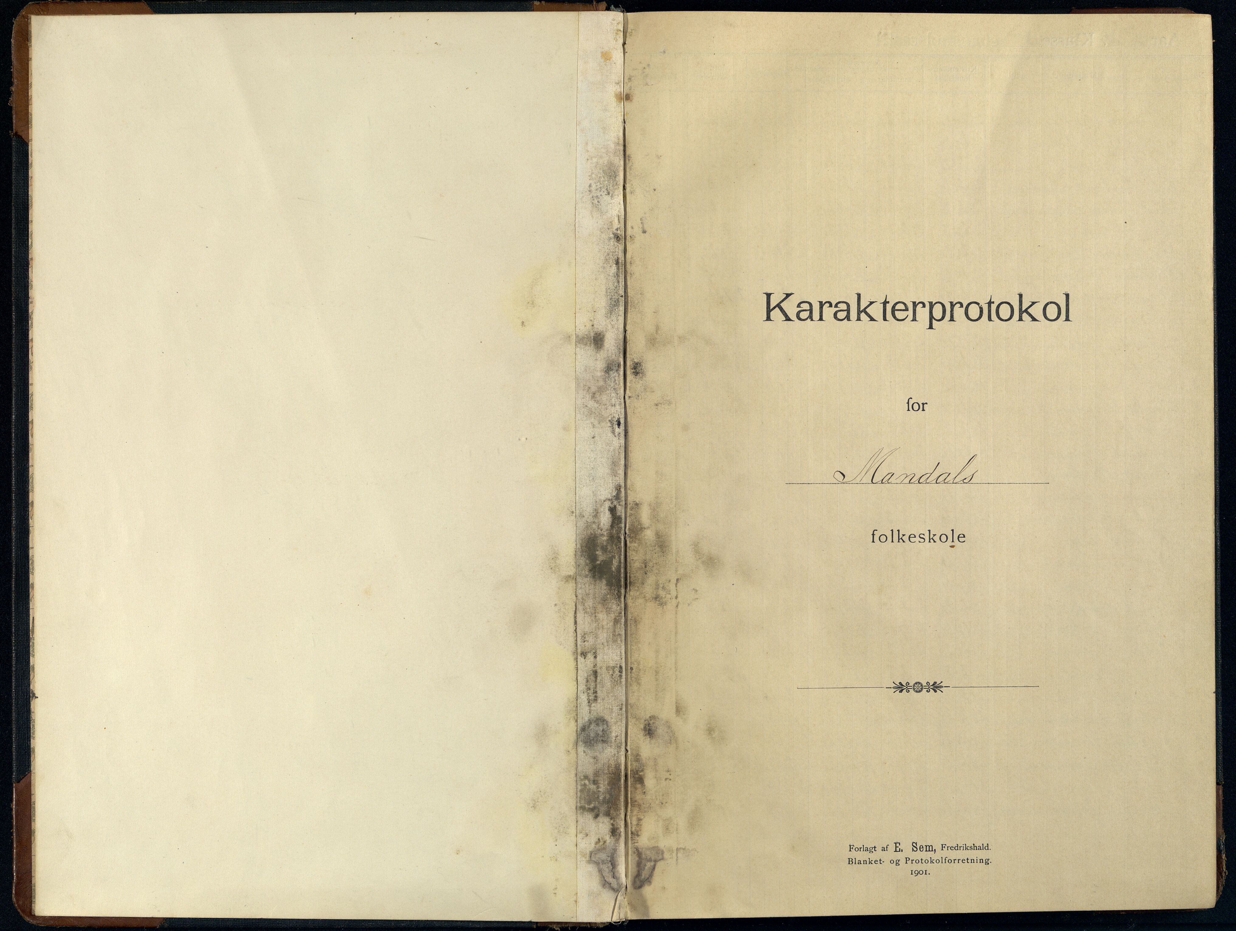 Mandal By - Mandal Allmueskole/Folkeskole/Skole, ARKSOR/1002MG551/G/L0016: Karakterprotokoll, 1906-1928