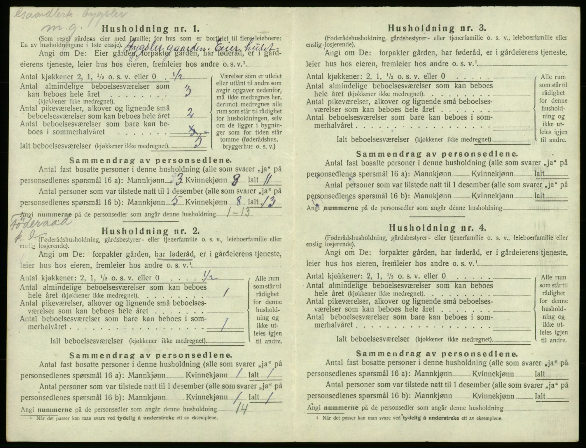 SAB, 1920 census for Bremnes, 1920, p. 77