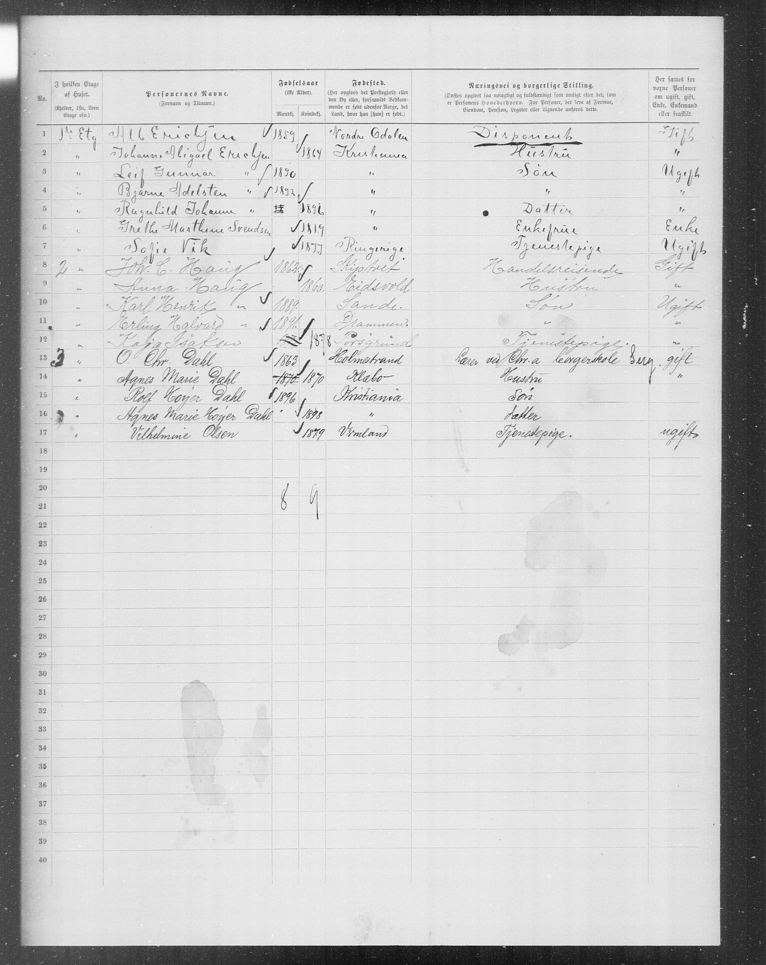 OBA, Municipal Census 1899 for Kristiania, 1899, p. 7691