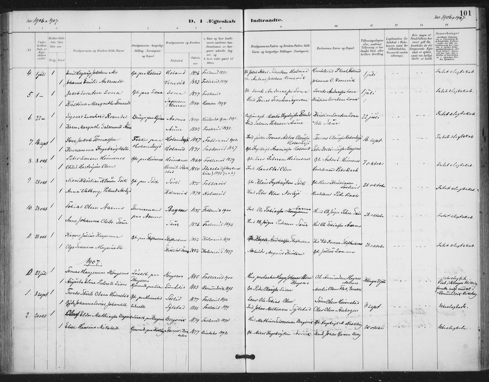 Ministerialprotokoller, klokkerbøker og fødselsregistre - Nord-Trøndelag, SAT/A-1458/783/L0660: Parish register (official) no. 783A02, 1886-1918, p. 101