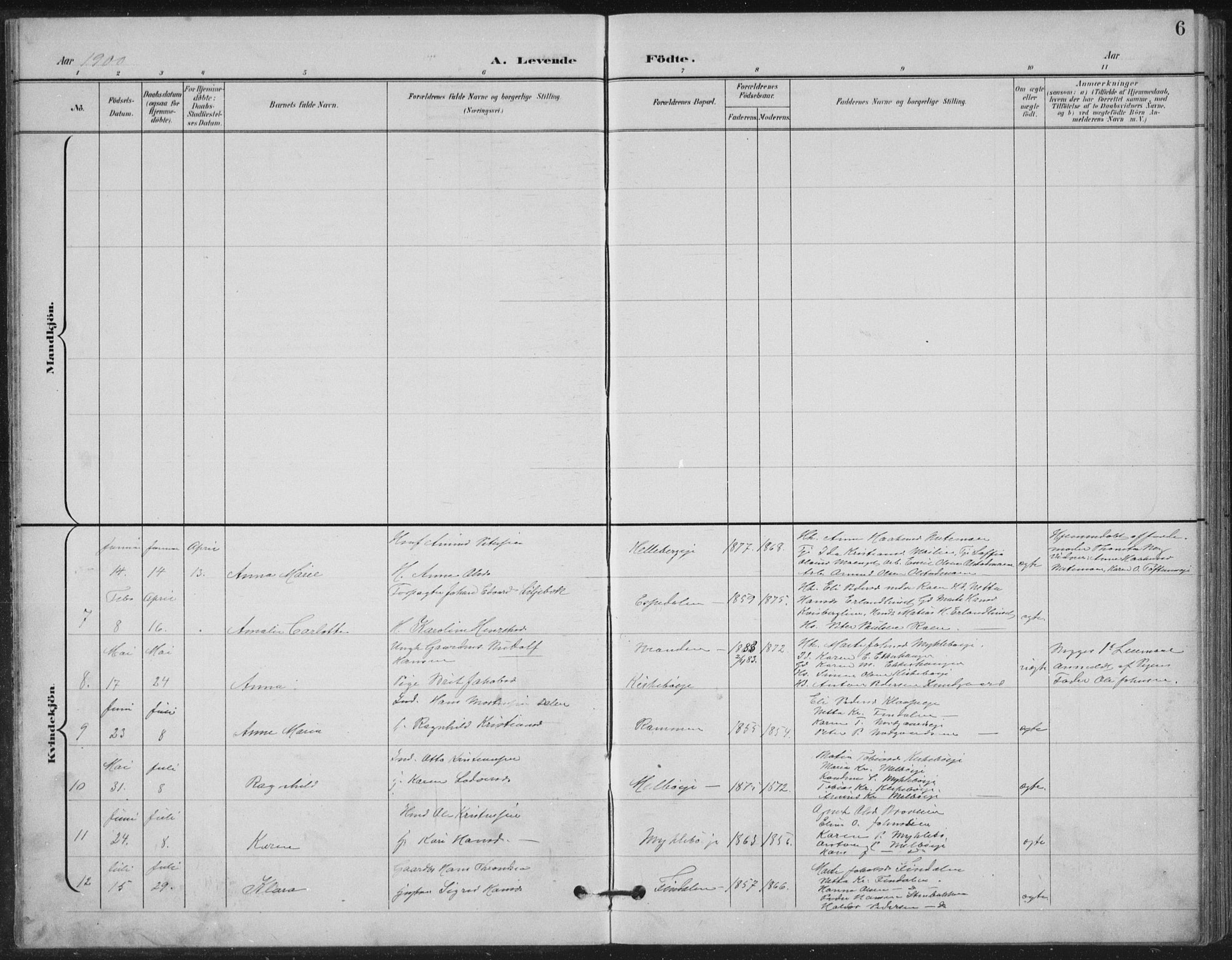 Vestre Gausdal prestekontor, AV/SAH-PREST-094/H/Ha/Hab/L0004: Parish register (copy) no. 4, 1898-1939, p. 6