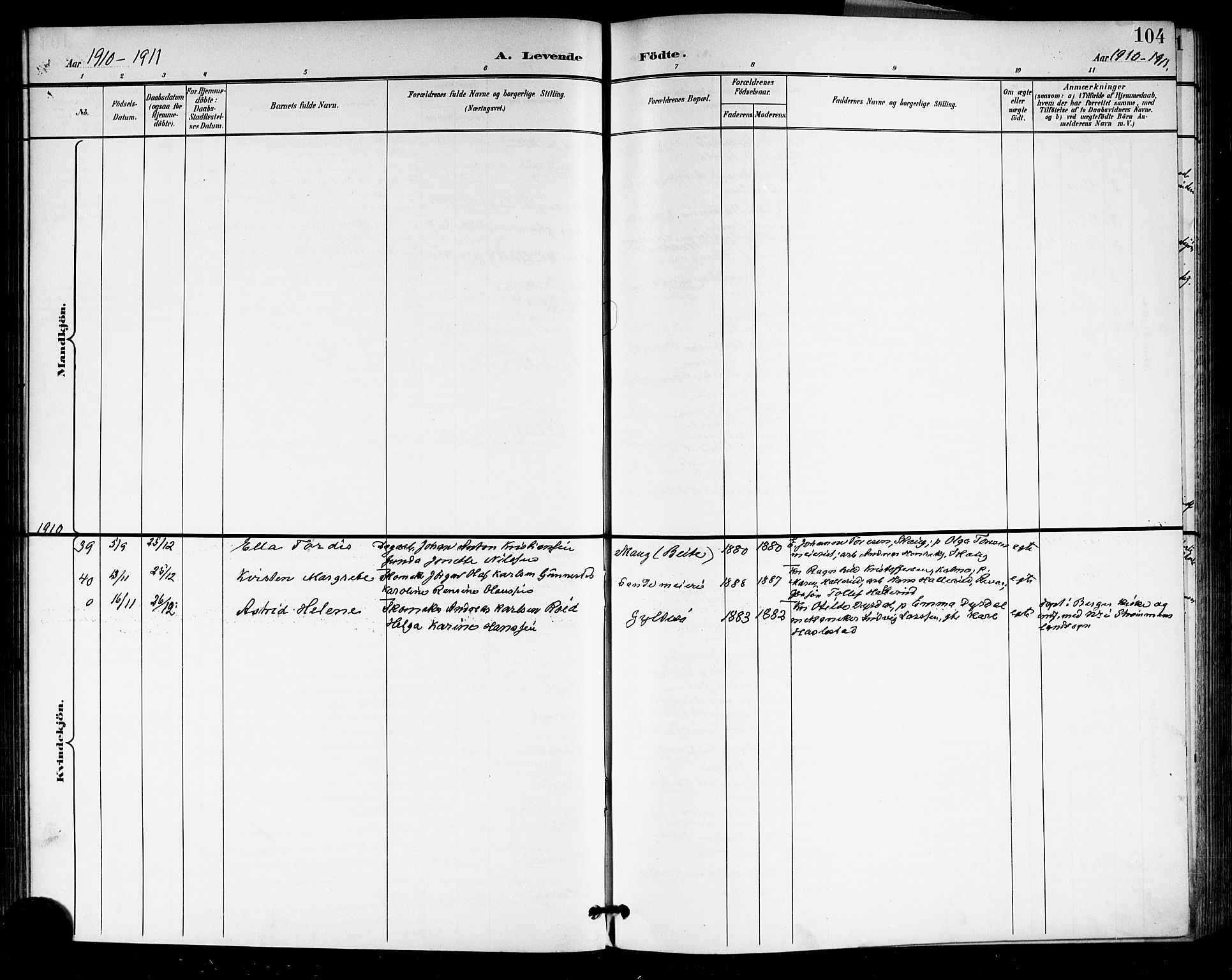 Sande Kirkebøker, AV/SAKO-A-53/G/Ga/L0004: Parish register (copy) no. 4, 1895-1918, p. 104