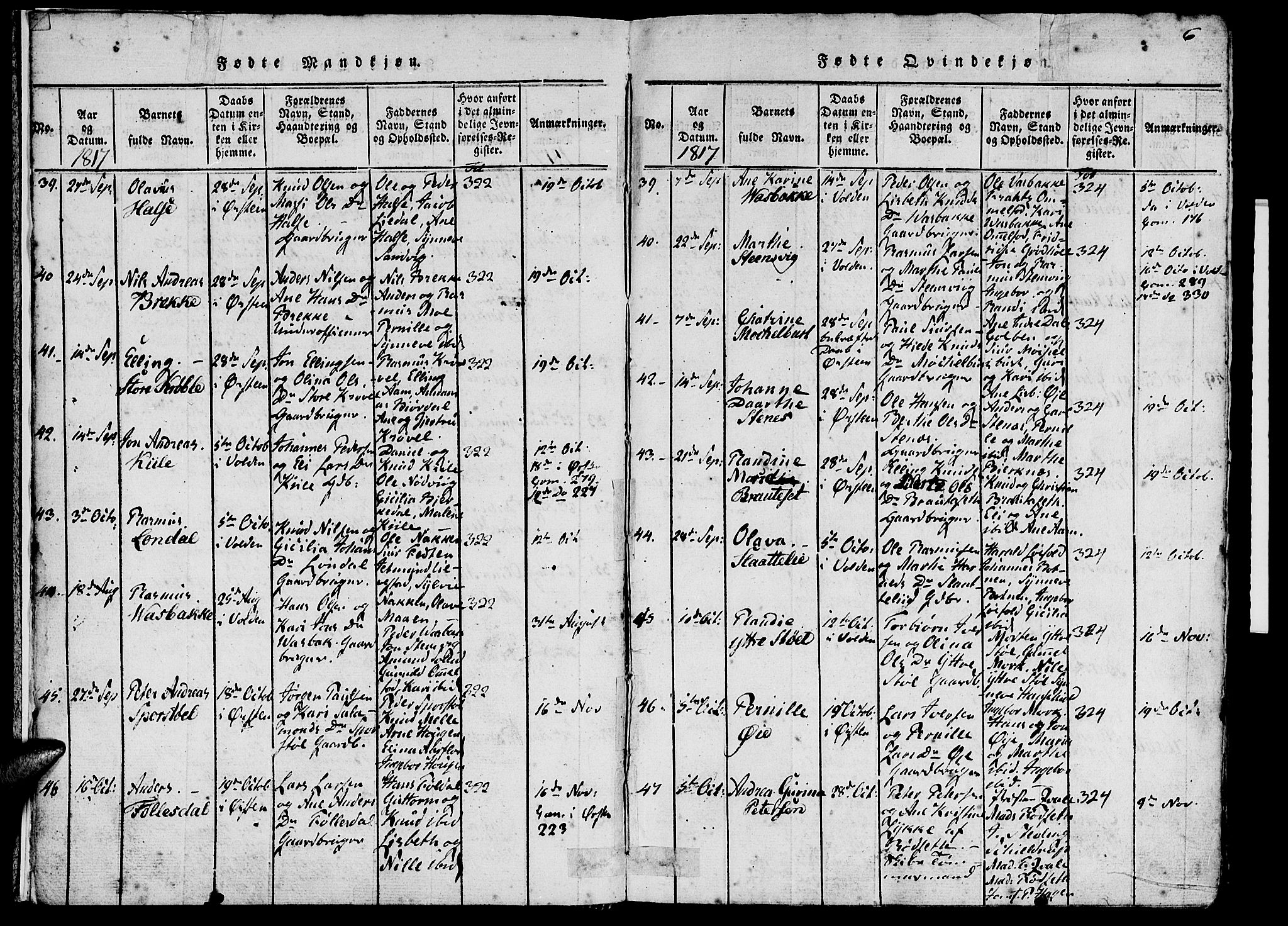 Ministerialprotokoller, klokkerbøker og fødselsregistre - Møre og Romsdal, AV/SAT-A-1454/511/L0138: Parish register (official) no. 511A05, 1817-1832, p. 6