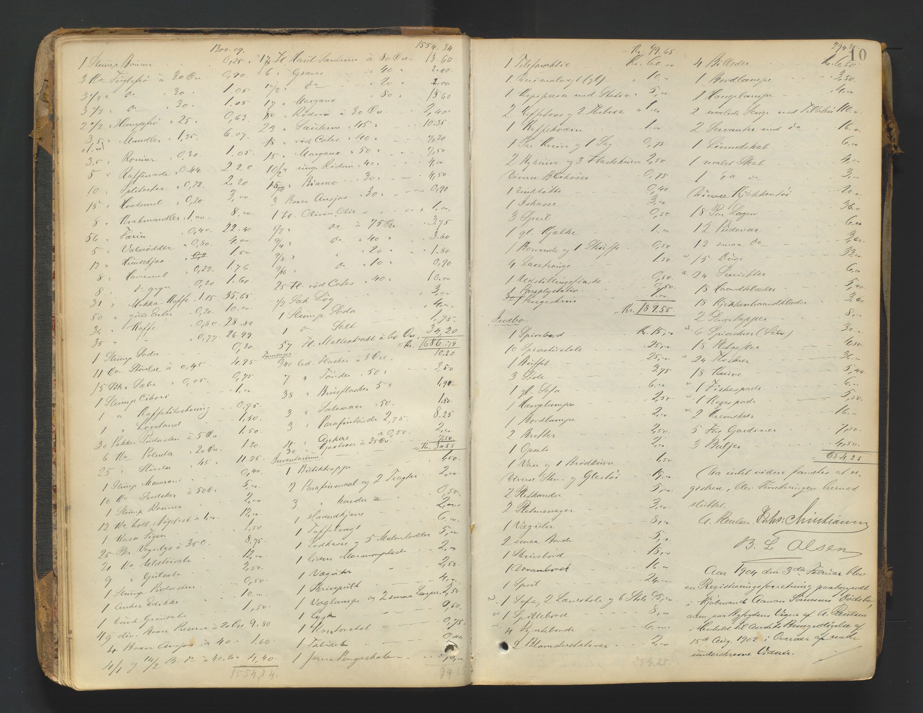 Arendal byfogd, AV/SAK-1222-0001/H/Hc/L0037: Skifteregistreringsprotokoll nr. 35, 1903-1926, p. 9b-10a