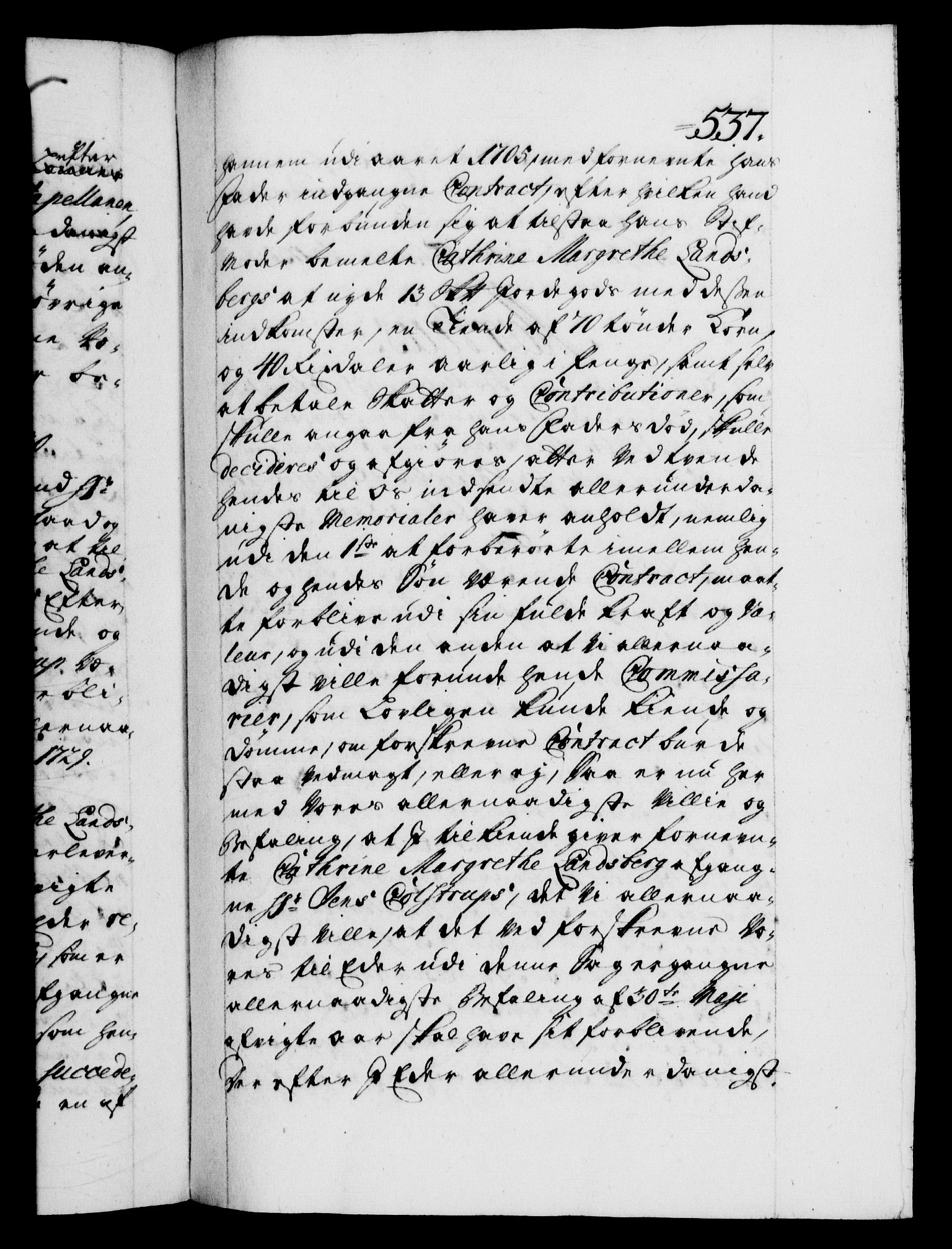 Danske Kanselli 1572-1799, AV/RA-EA-3023/F/Fc/Fca/Fcab/L0024: Norske tegnelser, 1728-1730, p. 537a