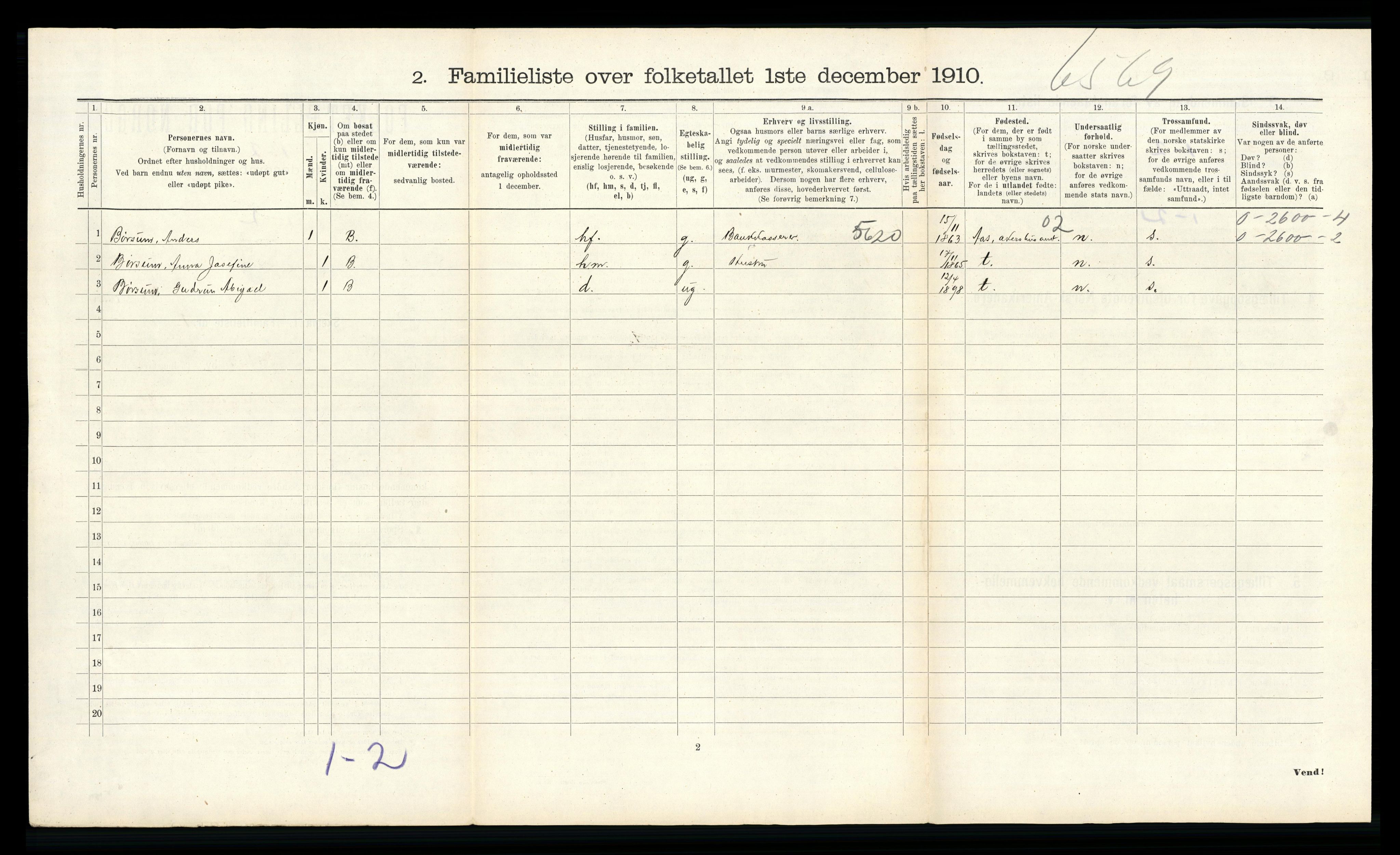 RA, 1910 census for Drøbak, 1910, p. 879