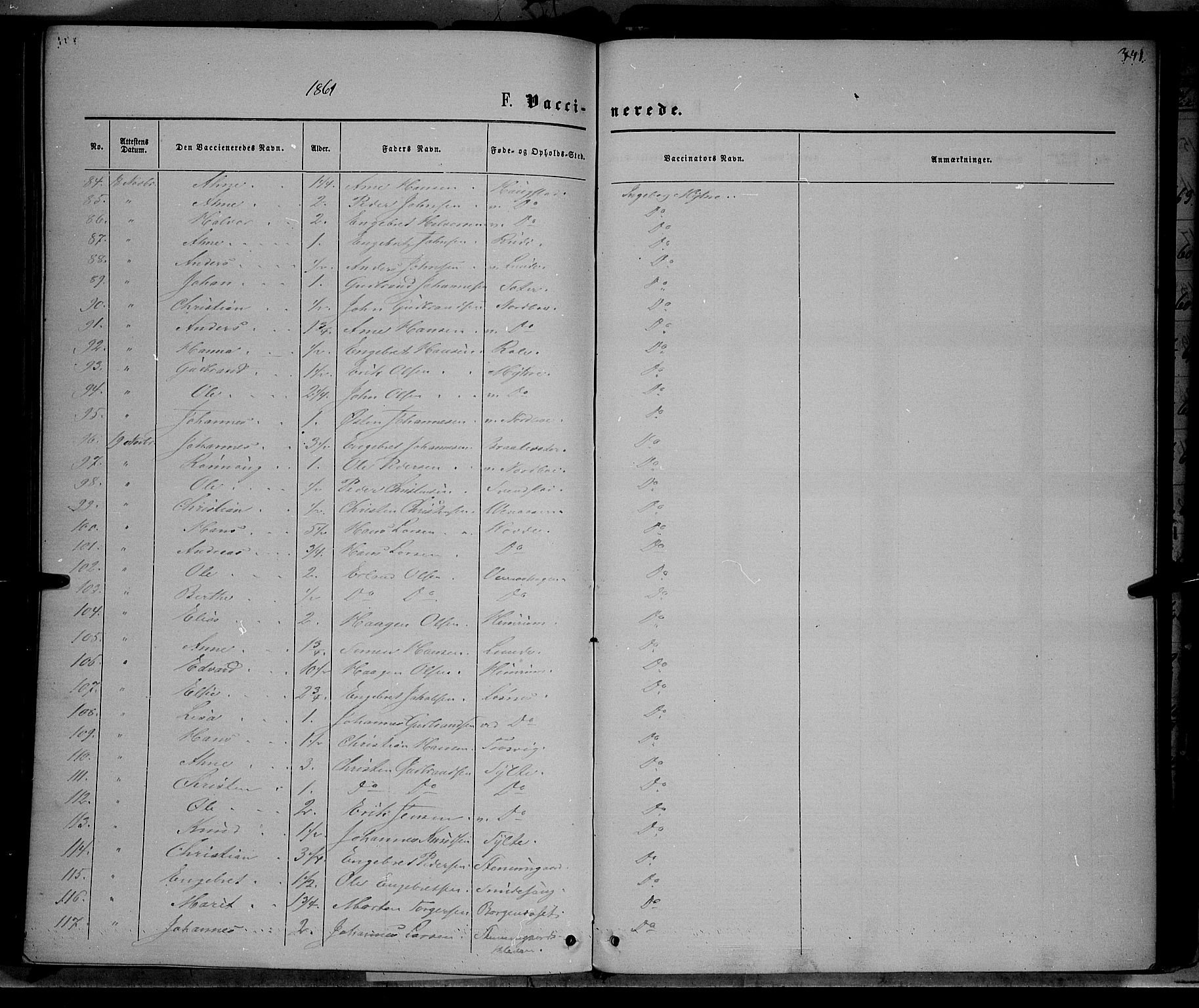 Ringebu prestekontor, SAH/PREST-082/H/Ha/Haa/L0007: Parish register (official) no. 7, 1860-1877, p. 341
