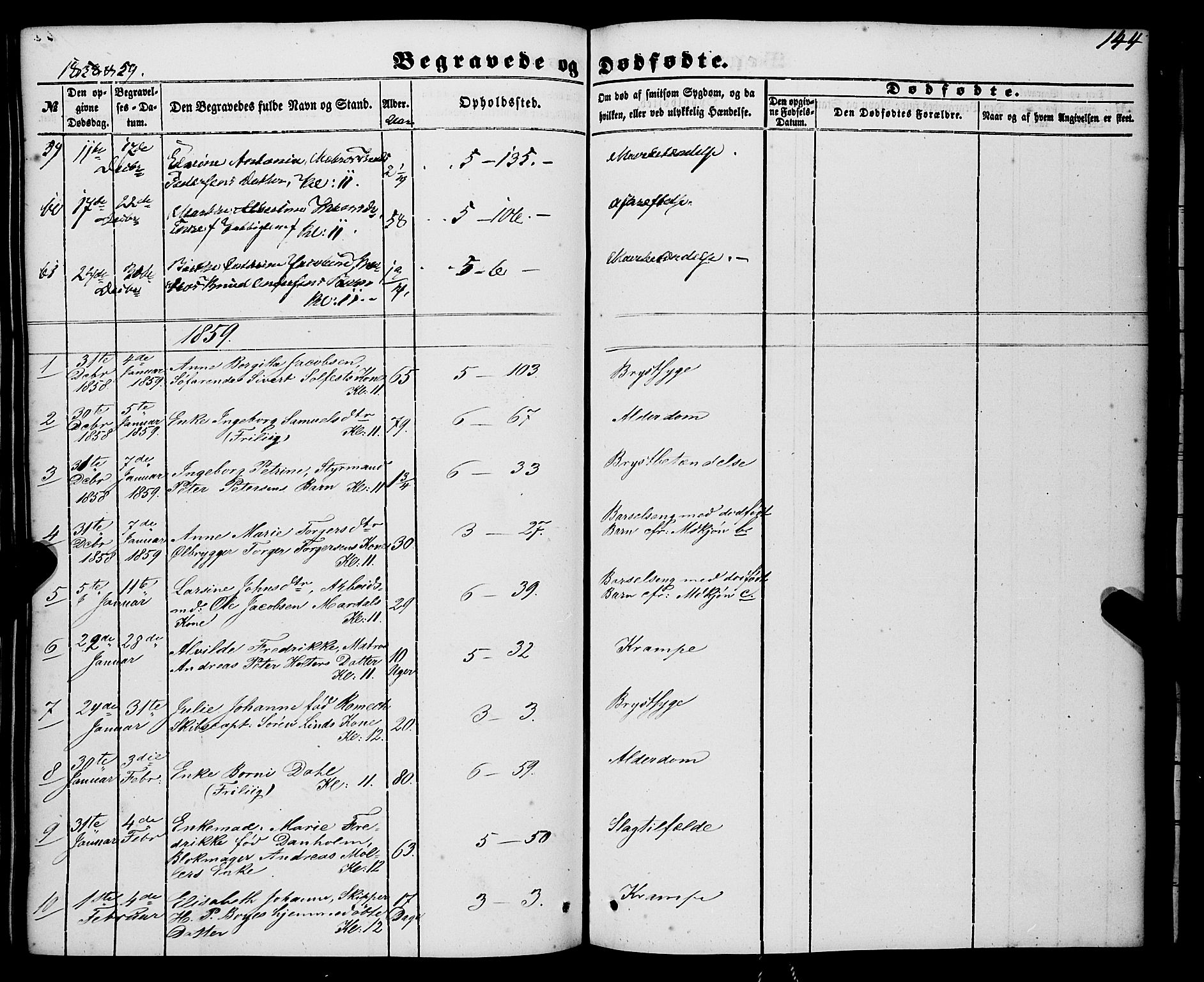 Nykirken Sokneprestembete, SAB/A-77101/H/Haa/L0042: Parish register (official) no. E 2, 1850-1868, p. 144