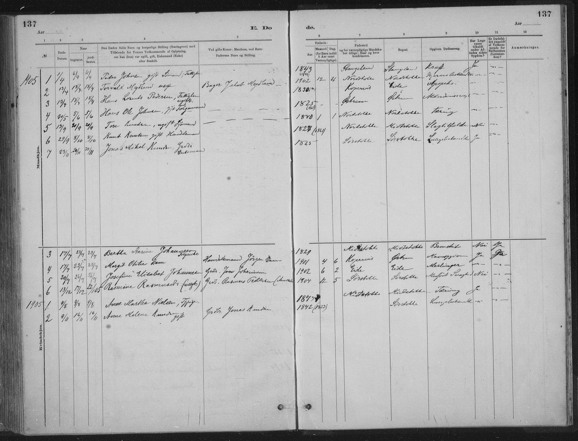 Kopervik sokneprestkontor, SAST/A-101850/H/Ha/Haa/L0002: Parish register (official) no. A 2, 1880-1912, p. 137