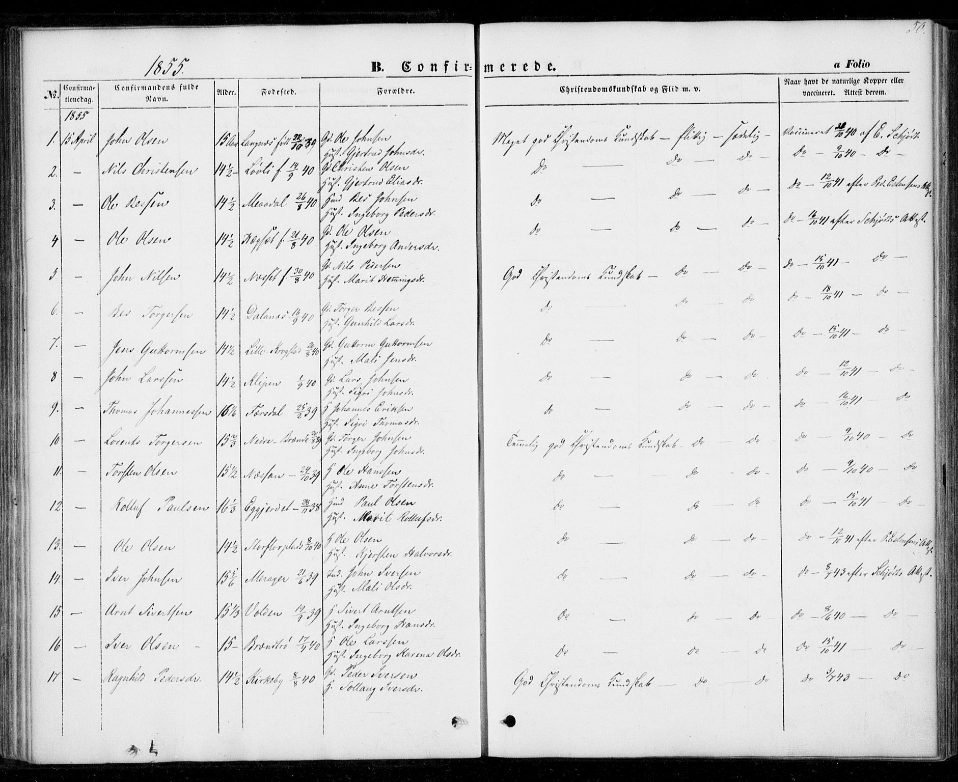 Ministerialprotokoller, klokkerbøker og fødselsregistre - Nord-Trøndelag, SAT/A-1458/706/L0040: Parish register (official) no. 706A01, 1850-1861, p. 50