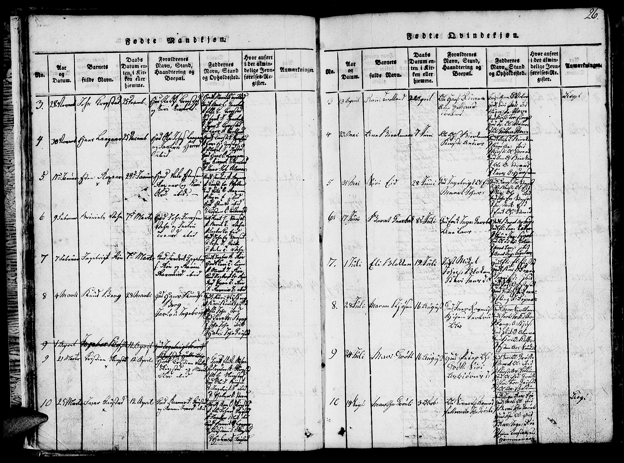 Ministerialprotokoller, klokkerbøker og fødselsregistre - Sør-Trøndelag, SAT/A-1456/694/L1130: Parish register (copy) no. 694C02, 1816-1857, p. 26