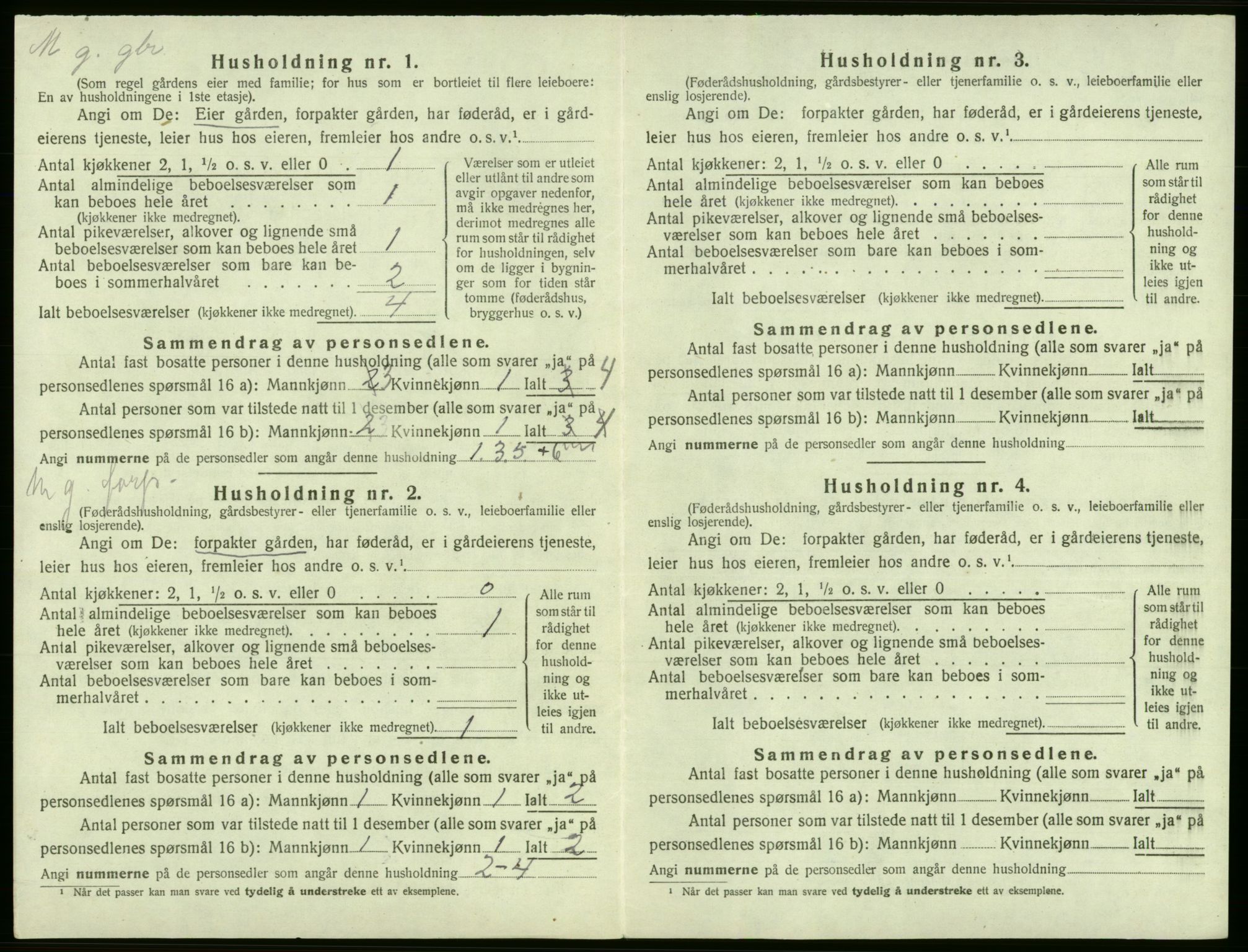 SAB, 1920 census for Jondal, 1920, p. 417