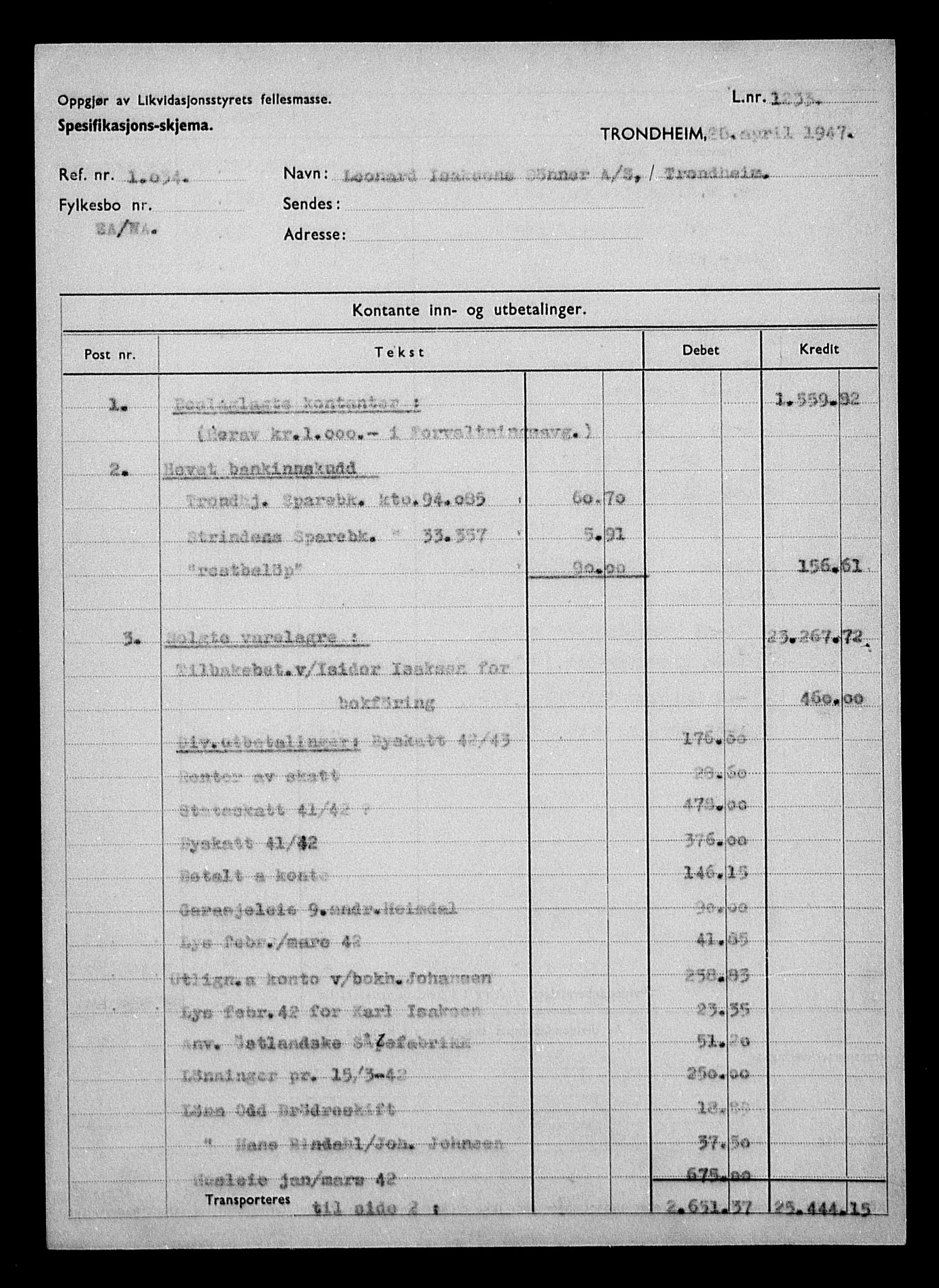 Justisdepartementet, Tilbakeføringskontoret for inndratte formuer, AV/RA-S-1564/H/Hc/Hca/L0897: --, 1945-1947, p. 557