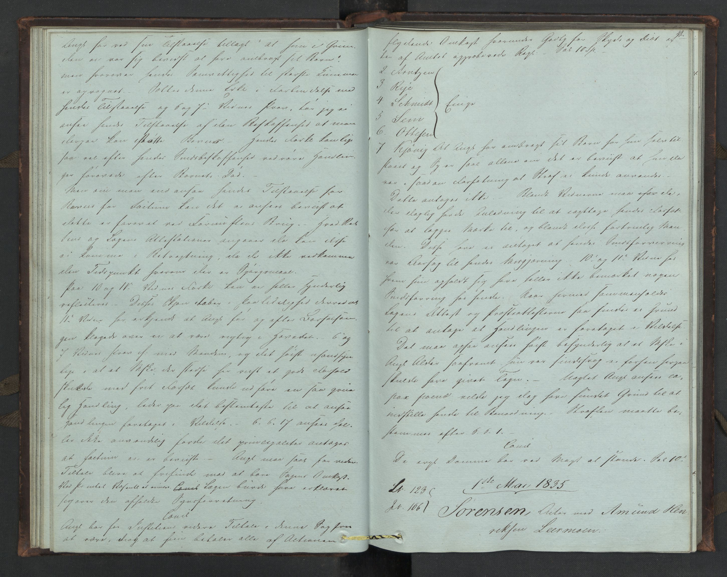Høyesterett, AV/RA-S-1002/E/Eb/Eba/L0023/0001: Voteringsprotokoller / Voteringsprotokoll, 1835, p. 41b-42a