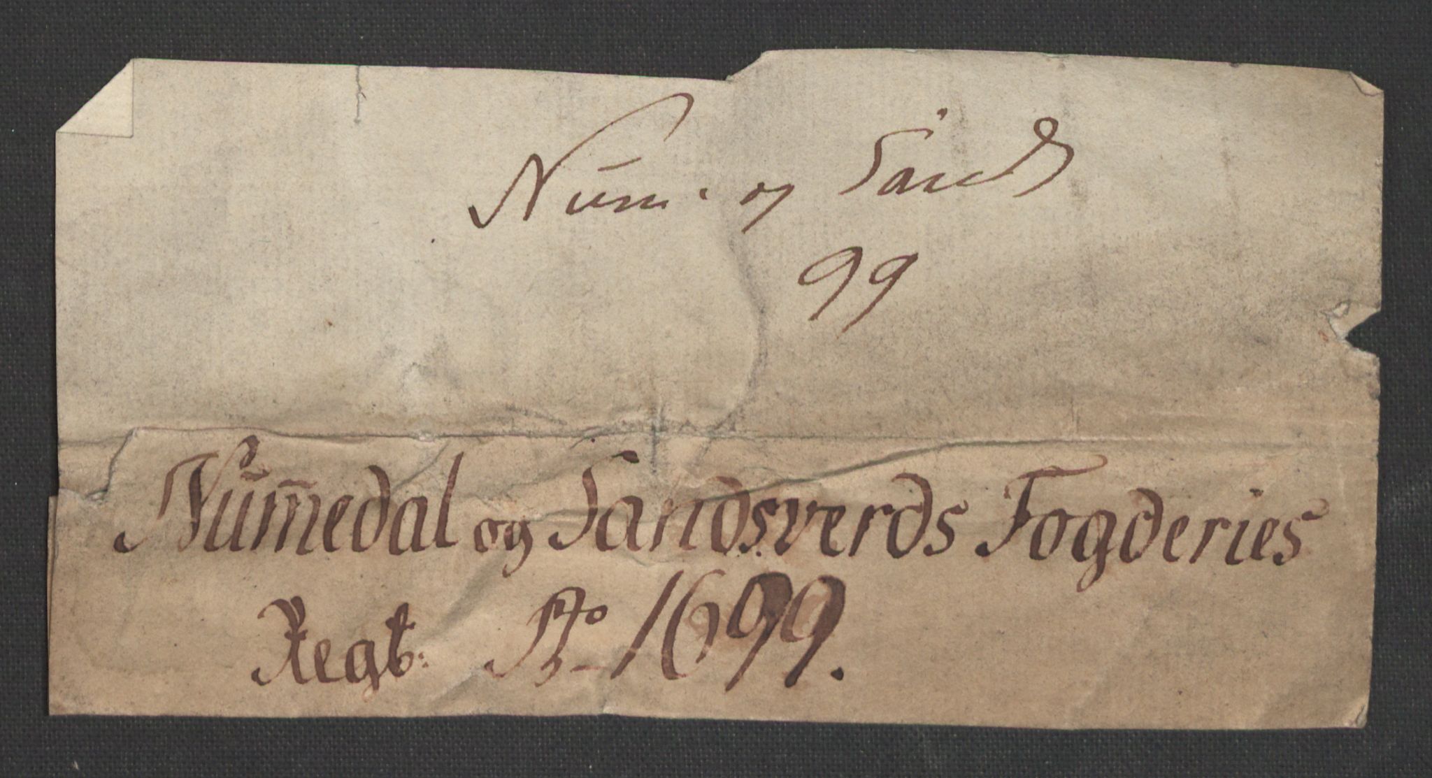 Rentekammeret inntil 1814, Reviderte regnskaper, Fogderegnskap, AV/RA-EA-4092/R24/L1578: Fogderegnskap Numedal og Sandsvær, 1698-1700, p. 3