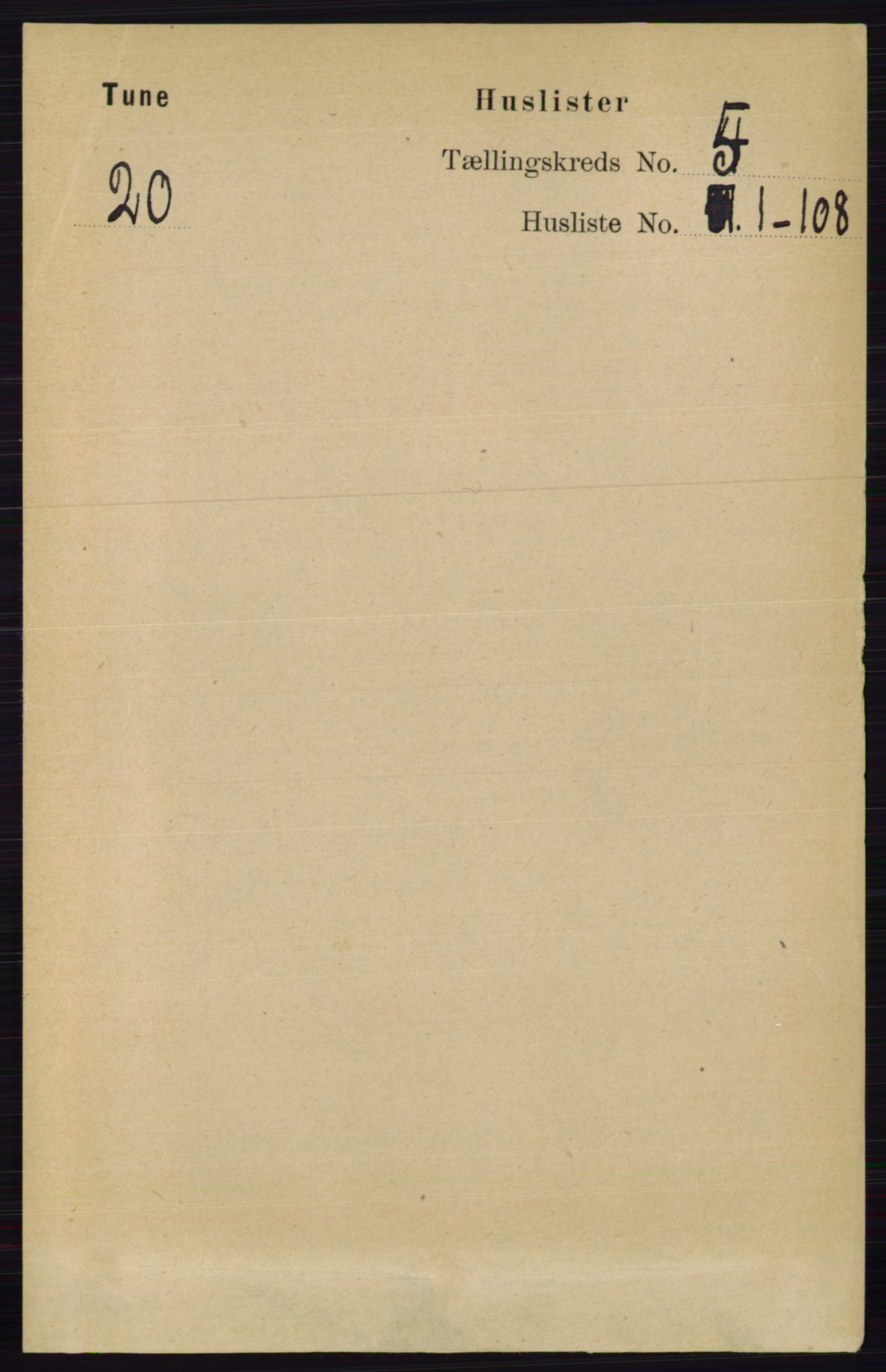 RA, 1891 census for 0130 Tune, 1891, p. 3157