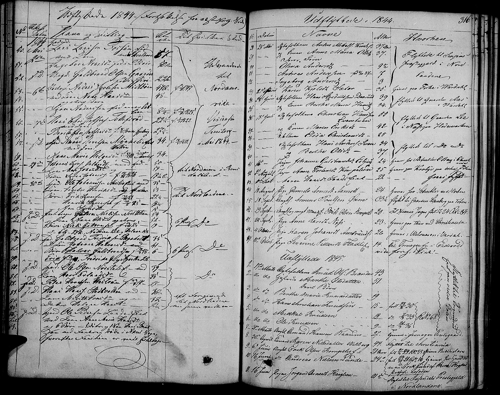 Land prestekontor, AV/SAH-PREST-120/H/Ha/Haa/L0008: Parish register (official) no. 8, 1830-1846, p. 316