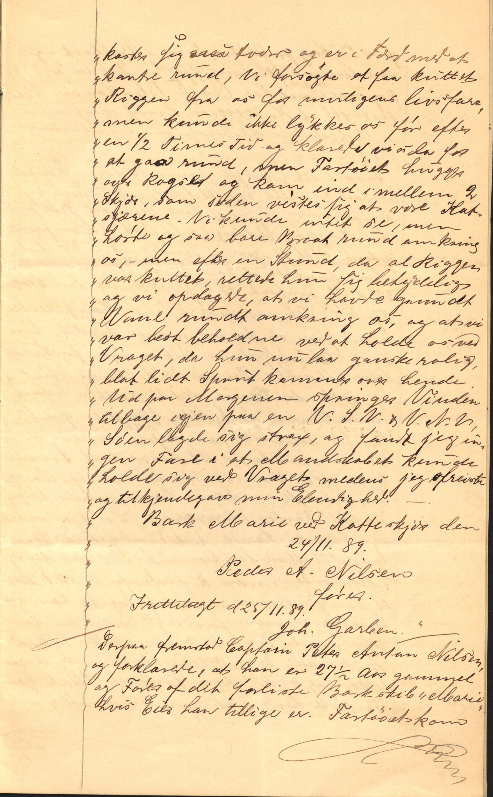 Pa 63 - Østlandske skibsassuranceforening, VEMU/A-1079/G/Ga/L0023/0012: Havaridokumenter / Columbus, Christiane Sophie, Marie, Jarlen, Kong Carl XV, 1889, p. 49