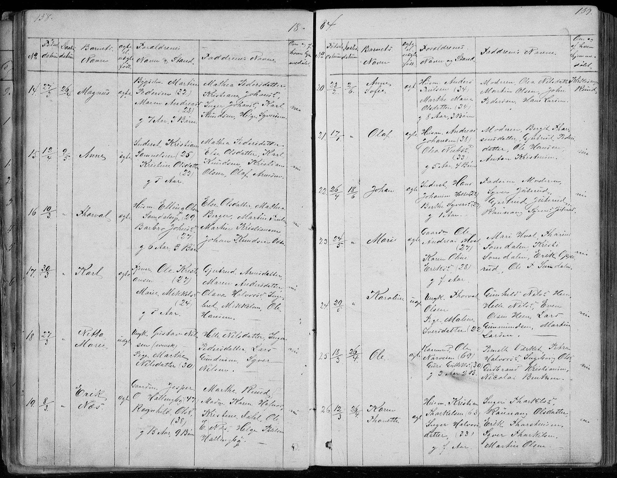 Ådal kirkebøker, SAKO/A-248/G/Gc/L0001: Parish register (copy) no. III 1, 1862-1898, p. 158-159