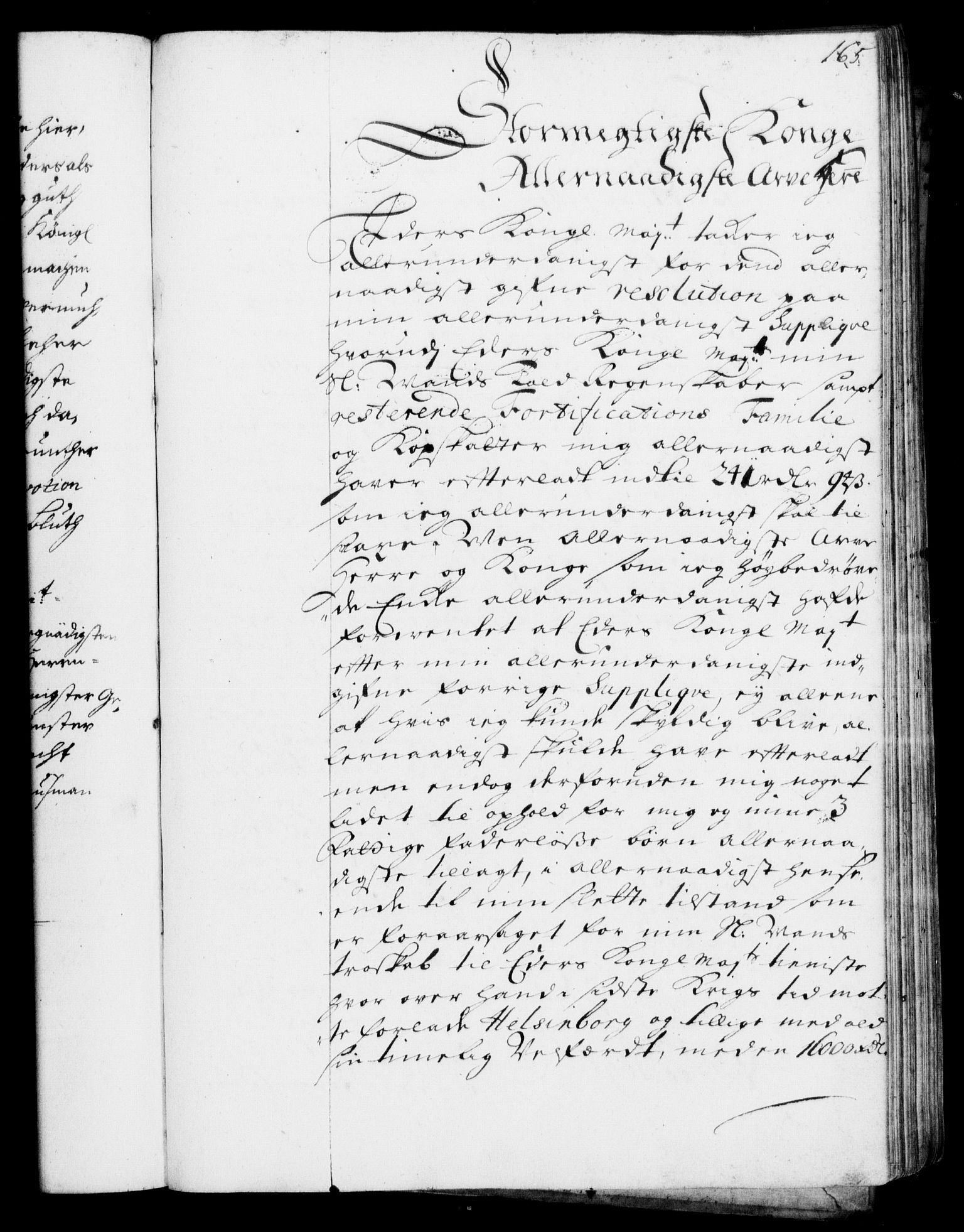 Rentekammeret, Kammerkanselliet, RA/EA-3111/G/Gf/Gfa/L0001: Resolusjonsprotokoll med register (merket RK 52.1), 1695-1706, p. 165