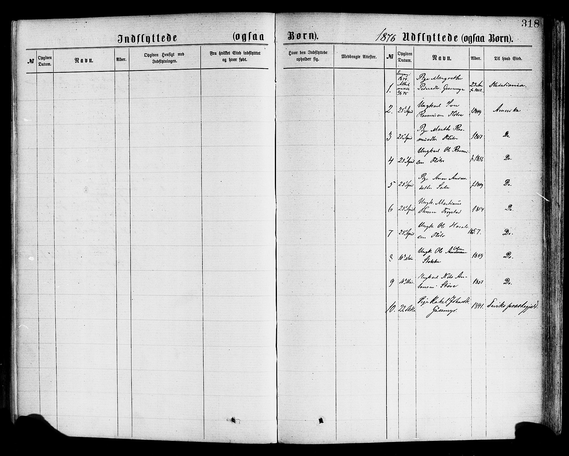 Gloppen sokneprestembete, SAB/A-80101/H/Haa/Haac/L0001: Parish register (official) no. C 1, 1871-1886, p. 318