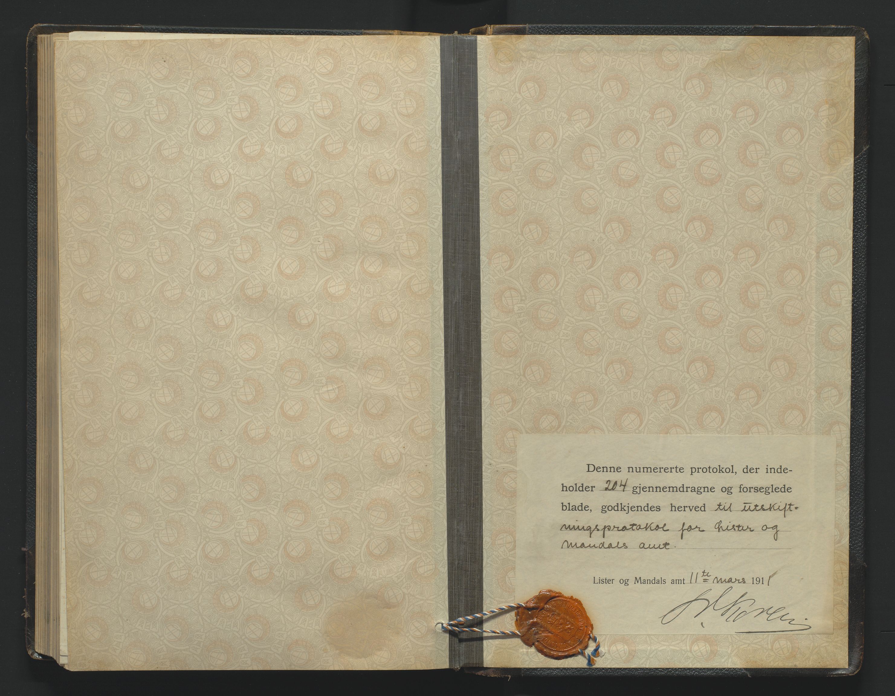 Utskiftningsformannen i Lister og Mandal amt, AV/SAK-1541-0003/F/Fa/Faa/L0039: Utskiftningsprotokoll med register nr A-7, 1911-1914