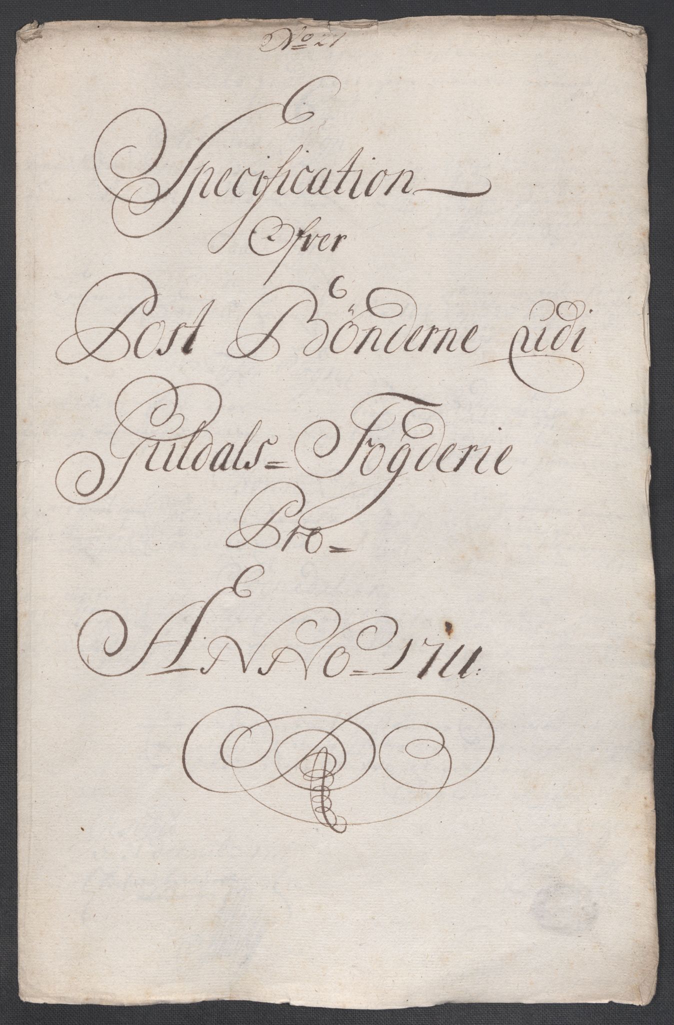 Rentekammeret inntil 1814, Reviderte regnskaper, Fogderegnskap, AV/RA-EA-4092/R60/L3962: Fogderegnskap Orkdal og Gauldal, 1711, p. 331