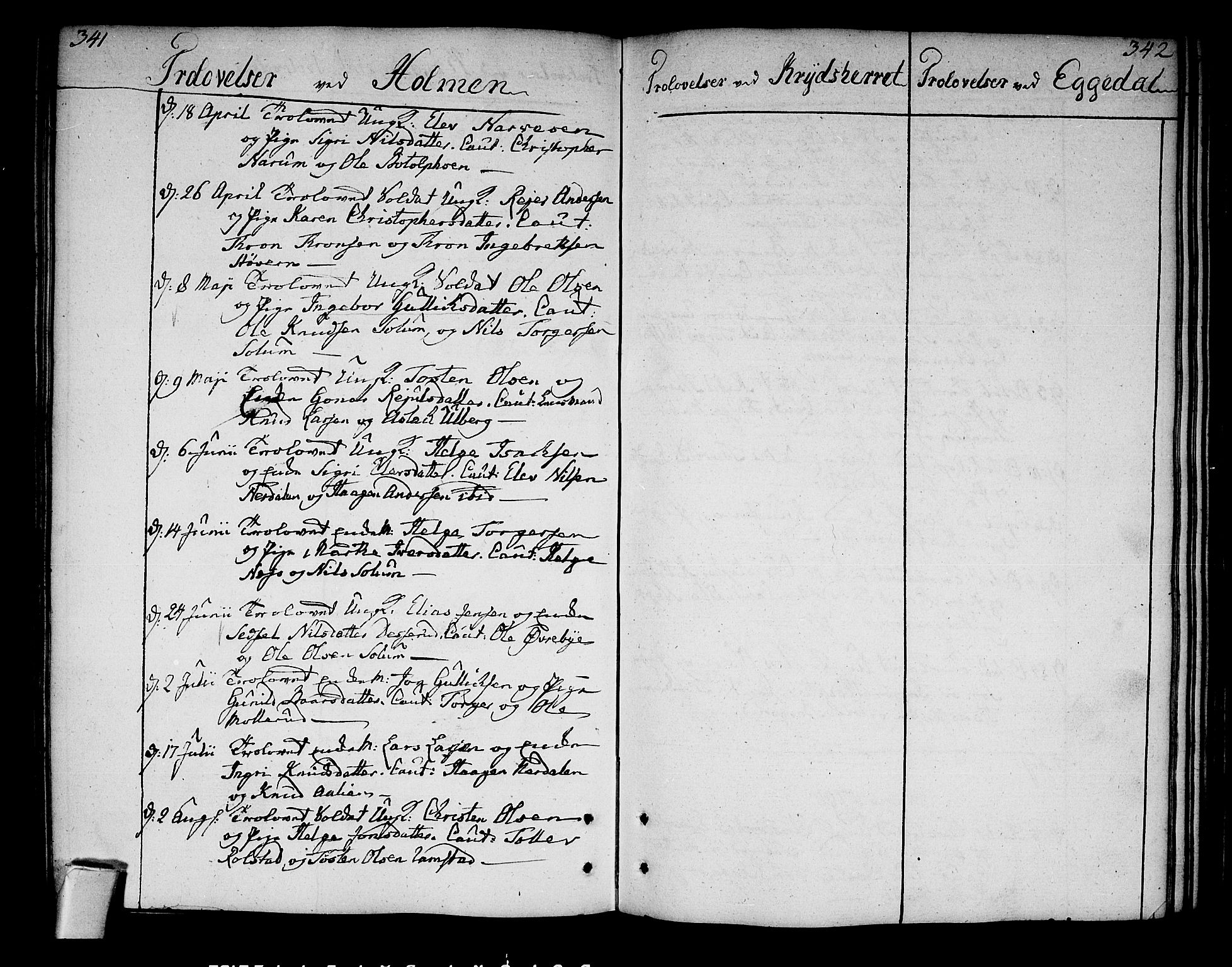 Sigdal kirkebøker, AV/SAKO-A-245/F/Fa/L0002: Parish register (official) no. I 2, 1778-1792, p. 341-342