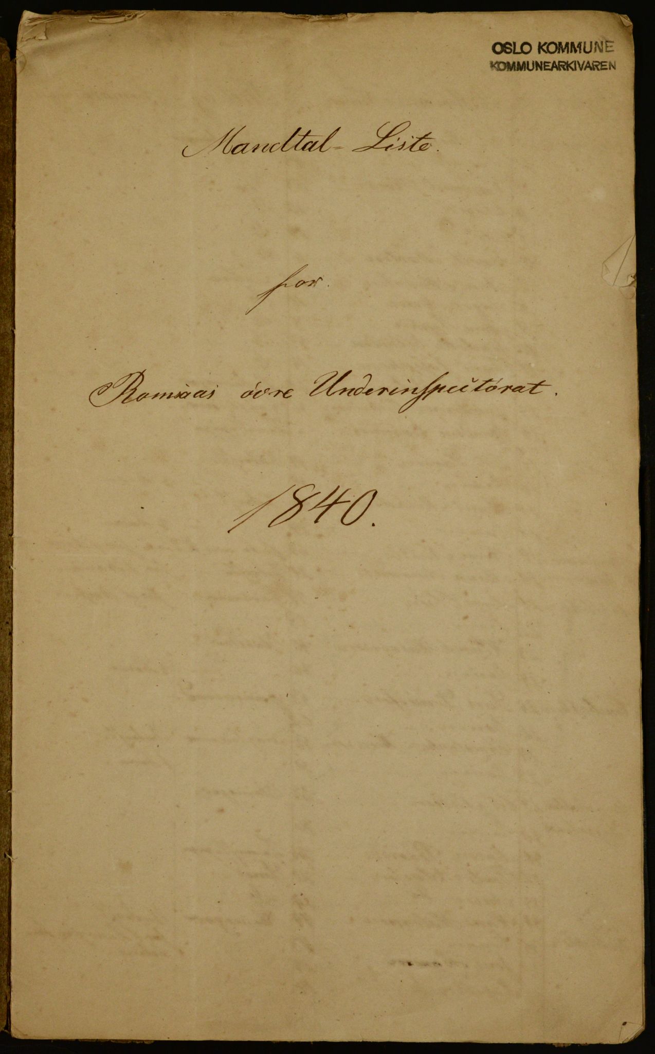 OBA, Census for Aker 1840, 1840